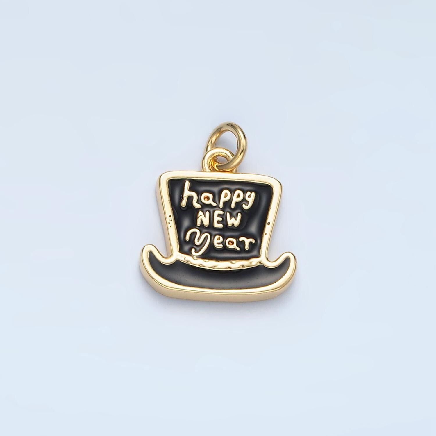 New years eve hat charm gold filed new years eve celebration charm inspired new years 2025 party fun charm bar supply n862
