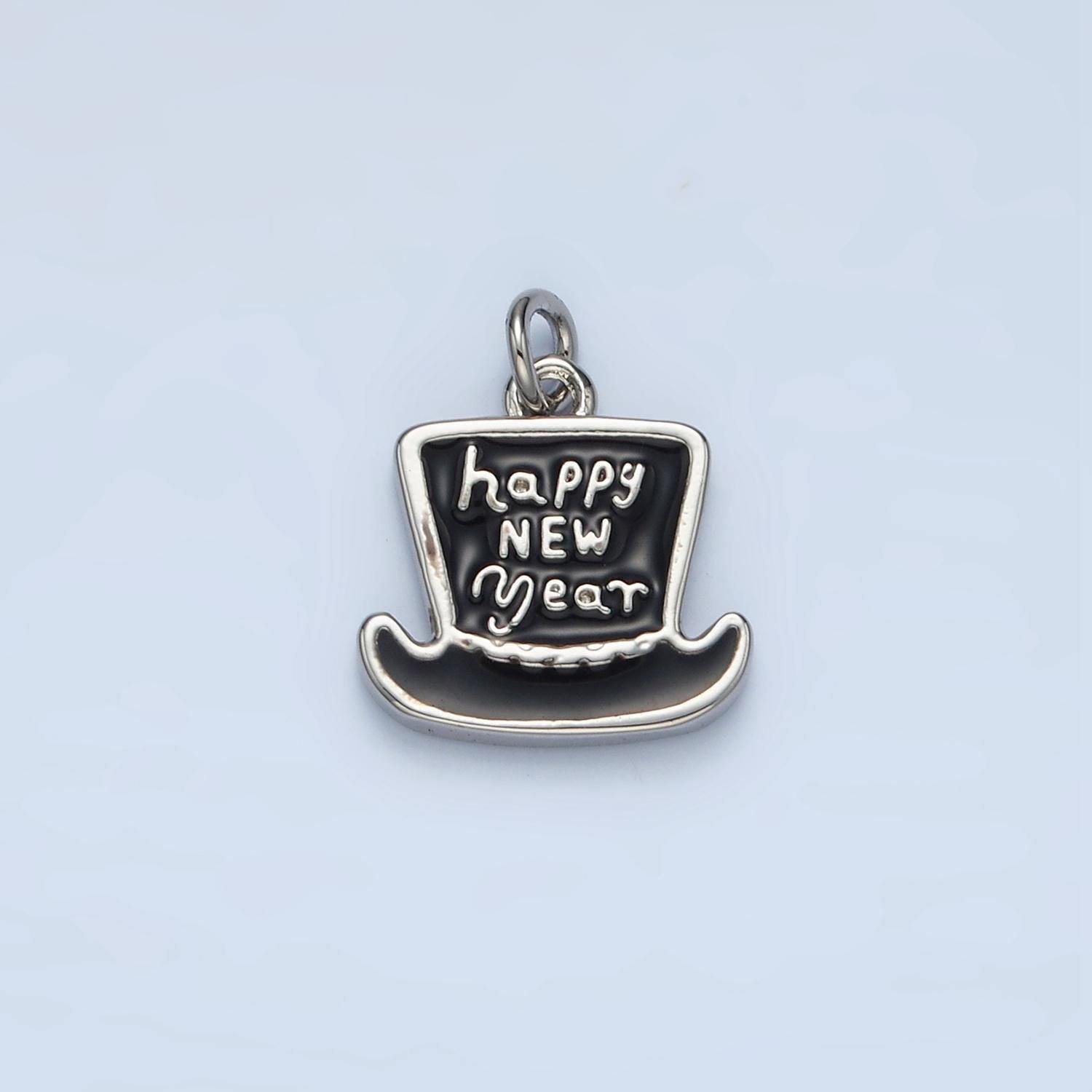 New years eve hat charm gold filed new years eve celebration charm inspired new years 2025 party fun charm bar supply n862