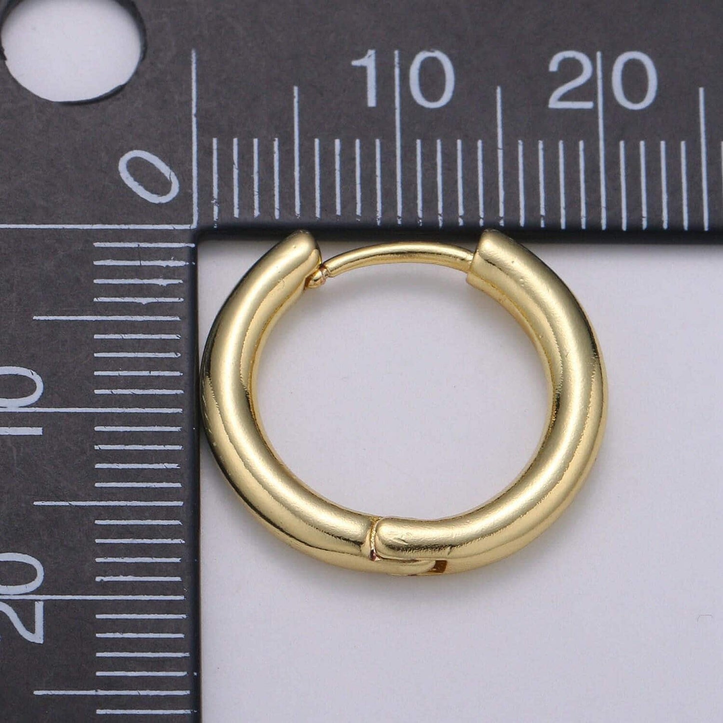 19.6mm solid hoops gold plated, zero gold earrings for diy earring craft supply jewelry making, earr-1382