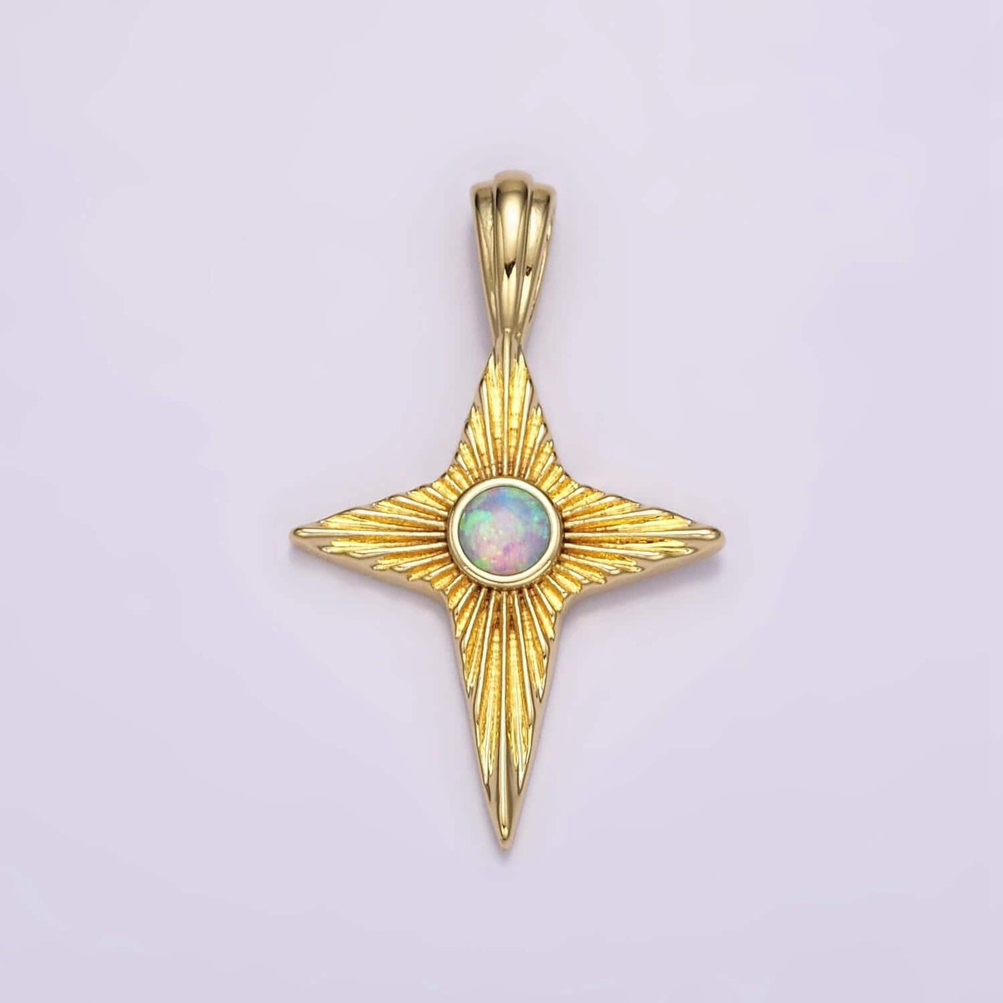 14k gold filled white, blue opal sunburst celestial star pendant | ah103 ah104
