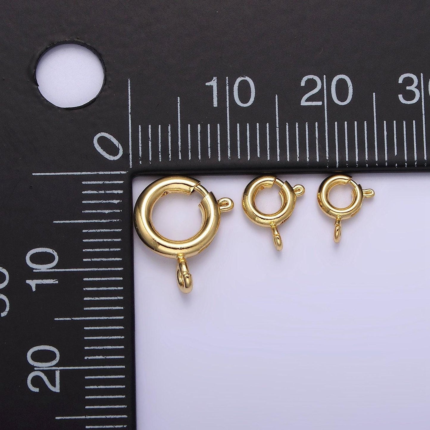 1pc 14k gold filled spring gate round ring charm holder gold end clasp for connector 12mm, 8mm, 7mm jewelry supply z530
