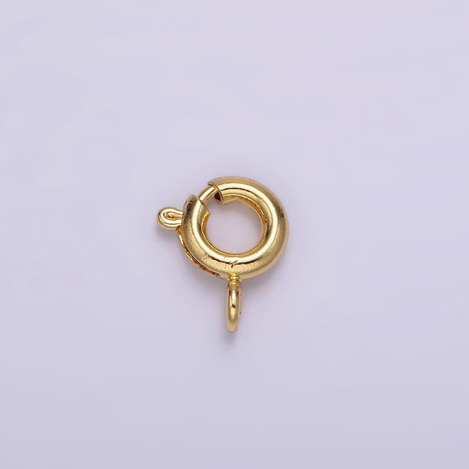 1pc 14k gold filled spring gate round ring charm holder gold end clasp for connector 12mm, 8mm, 7mm jewelry supply z530
