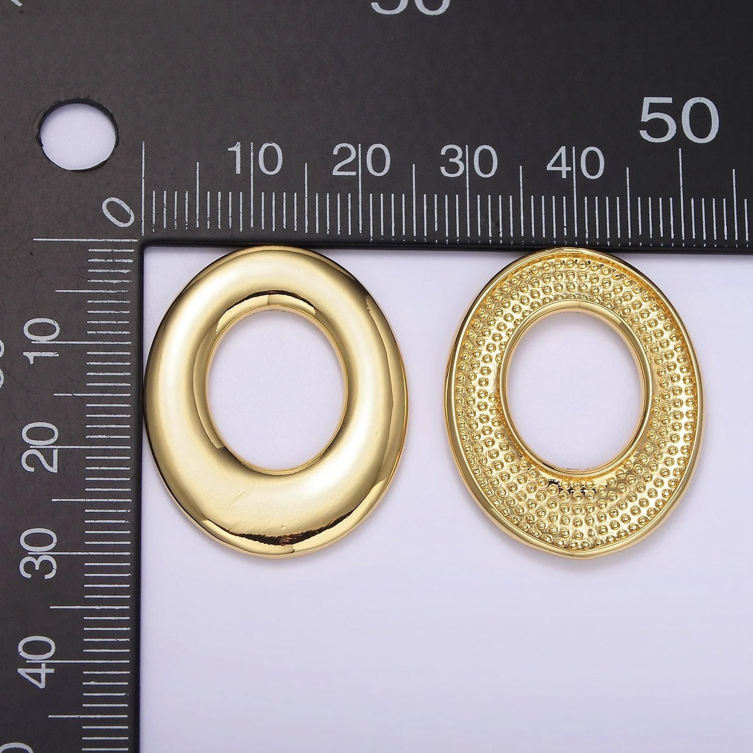 Dainty gold oval charms, geometric jewelry irregular pendants oblong charm gold filled finding for necklace earring supply z620