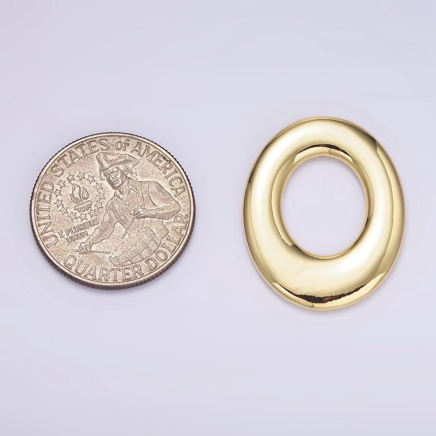 Dainty gold oval charms, geometric jewelry irregular pendants oblong charm gold filled finding for necklace earring supply z620