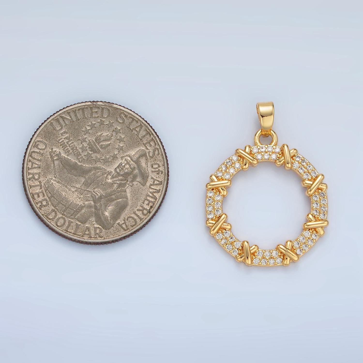 Dainty gold filled round laurel crown pendant silver olive branch wreath charms aa894