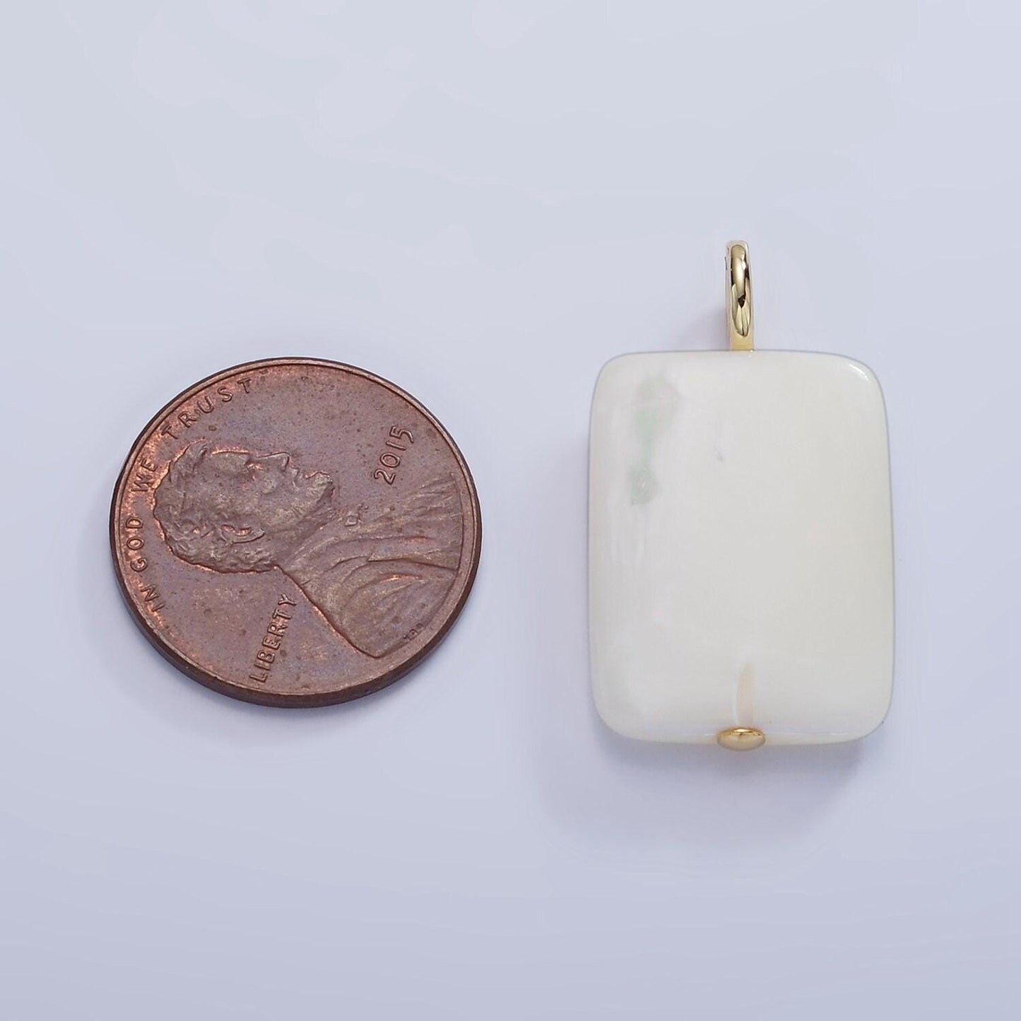 Dainty white rectangle pearl charm genuine freshwater shell mermaid pearls pendant for necklace component p1783