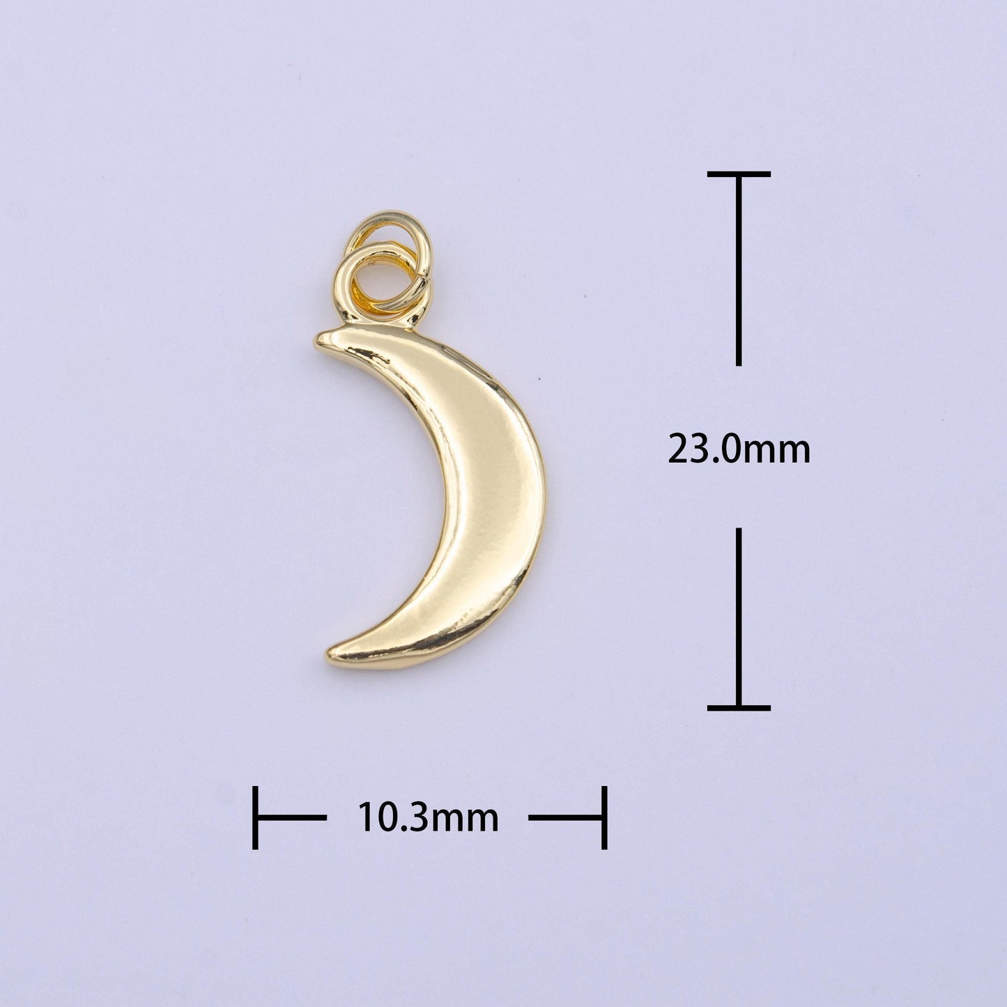 Dainty gold crescent moon mini charm necklace pendant dainty gold moon pendant celestial jewelry c448