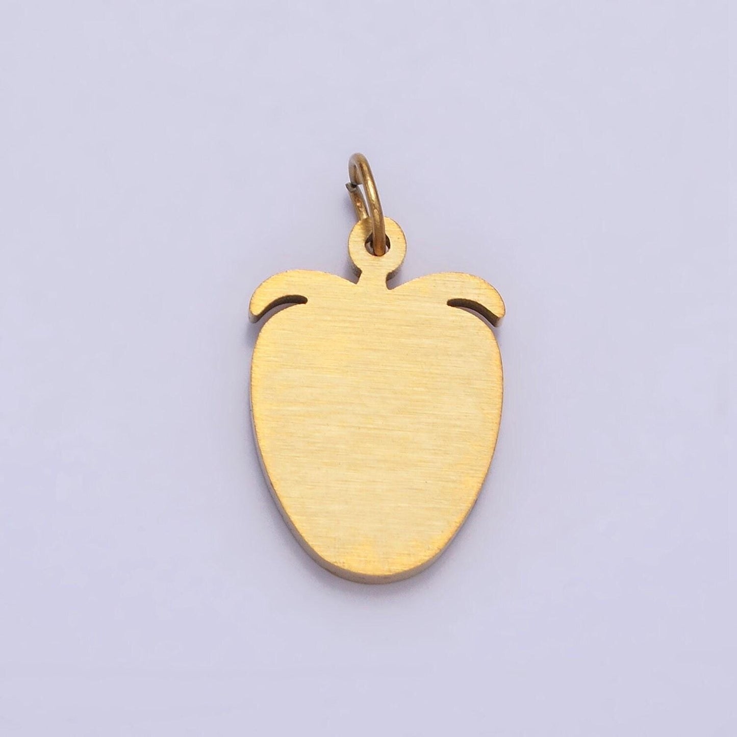 Gold strawberry pendant, strawberry necklace charm cute fruit charm stainless steel fruit food jewelry inspired for jewelry making p-926