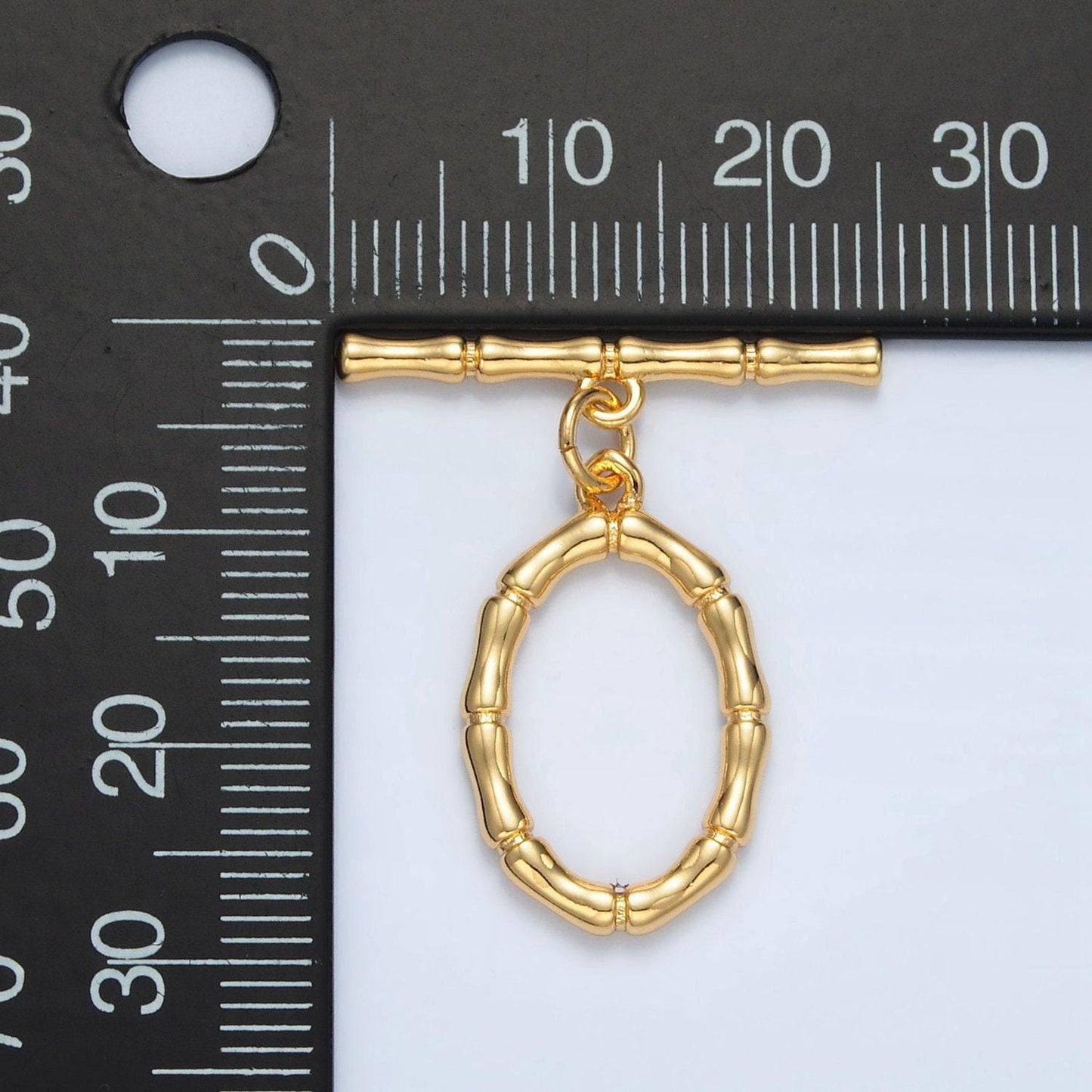 Gold filled 24k bamboo style toggle clasp "ot" supply for bracelet/necklace component | z-449