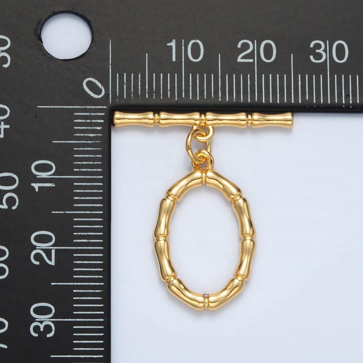 Gold filled 24k bamboo style toggle clasp "ot" supply for bracelet/necklace component | z-449