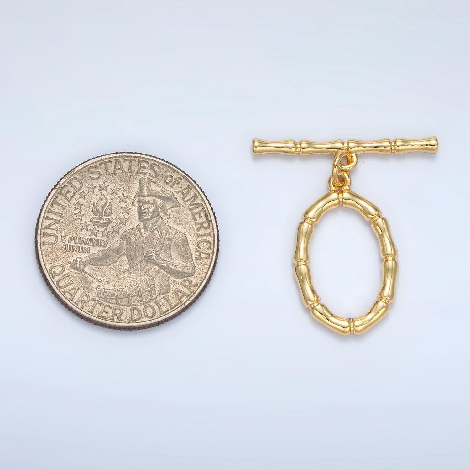 Gold filled 24k bamboo style toggle clasp "ot" supply for bracelet/necklace component | z-449