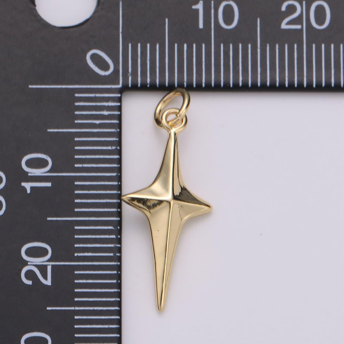 25x10mm 24k gold north star charms, gold star pendant, celestial jewelry minimalist jewelry making supply d-354