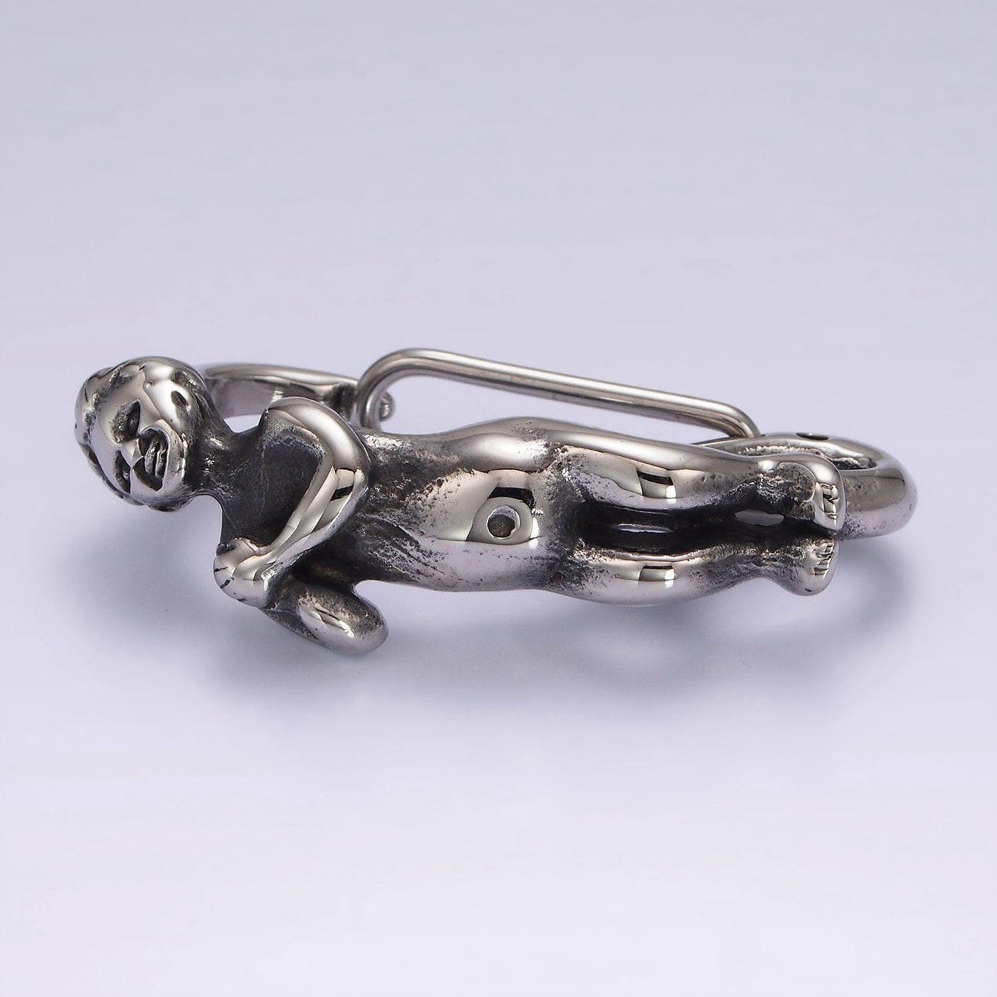 Stainless steel 45mm baby angel carabiner snap hook findings for keychain supply component | z666