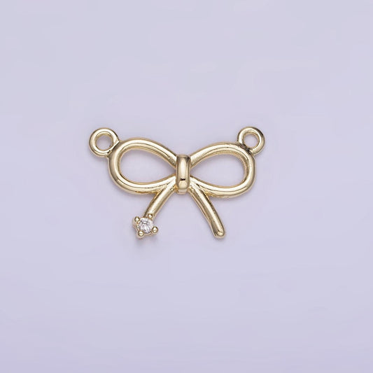 Mini 14K Gold Filled CZ Connector Bow / Ribbon | G-392