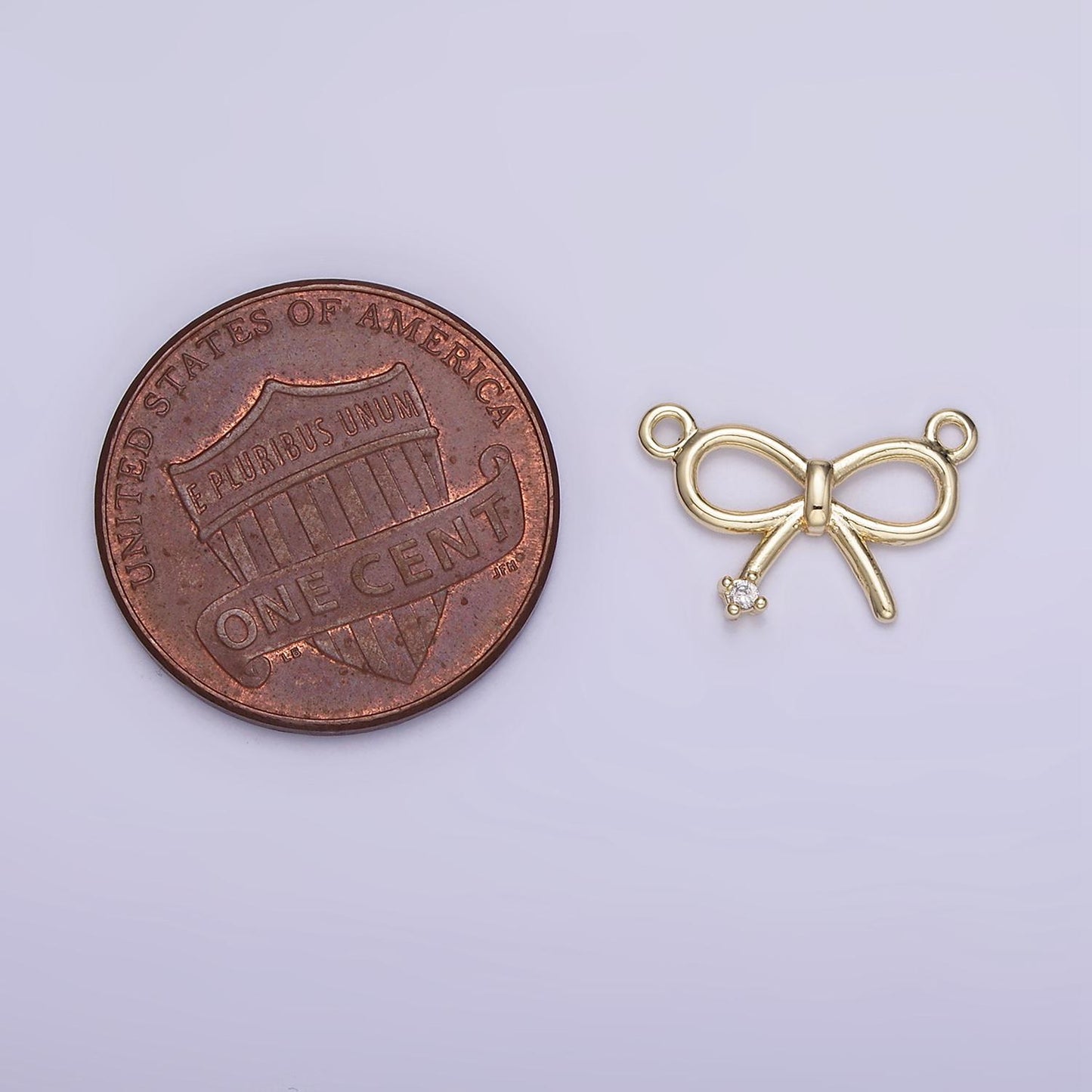 Mini 14K Gold Filled CZ Connector Bow / Ribbon | G-392