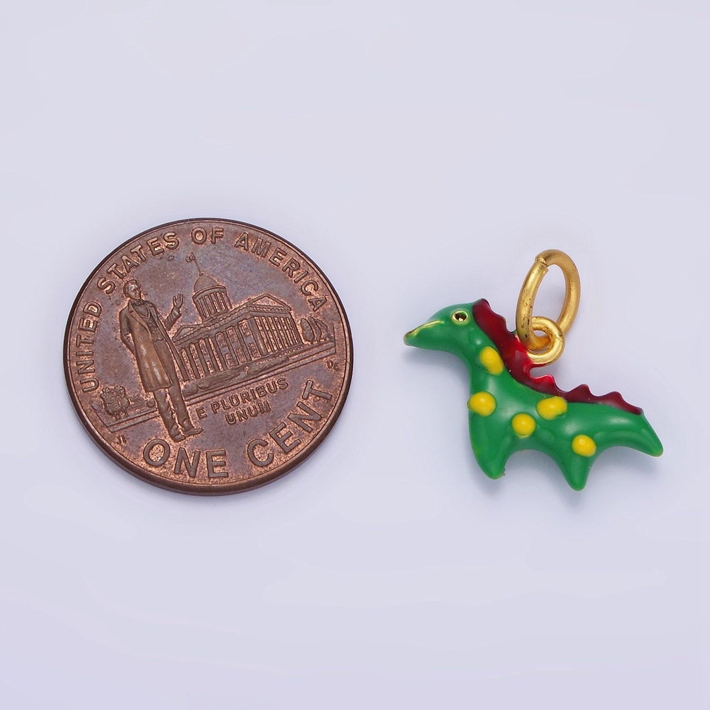 Kawaii enamel dragon charm green mythical animal pendant for kids jewelry making bracelet earring necklace component ag699