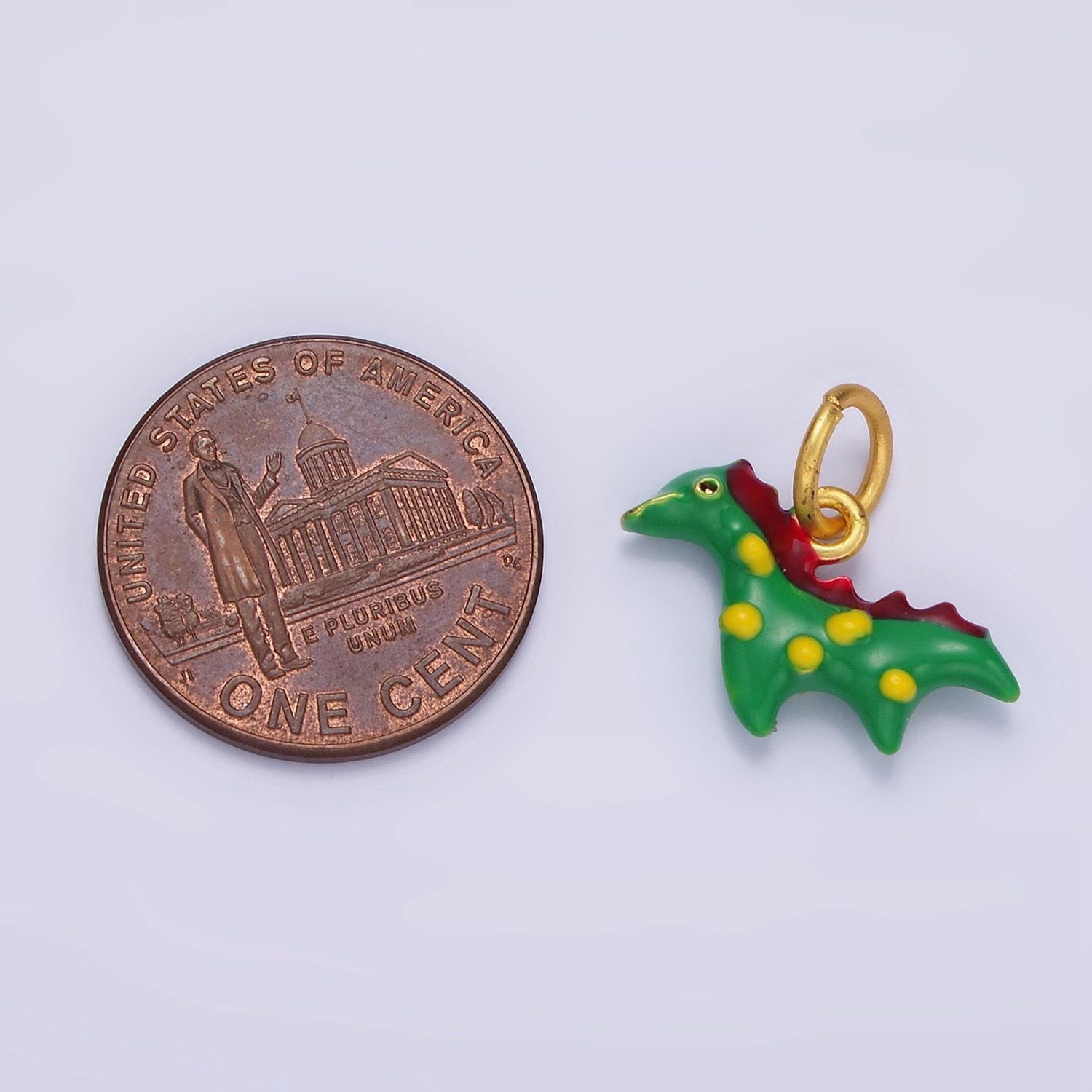 Kawaii enamel dragon charm green mythical animal pendant for kids jewelry making bracelet earring necklace component ag699
