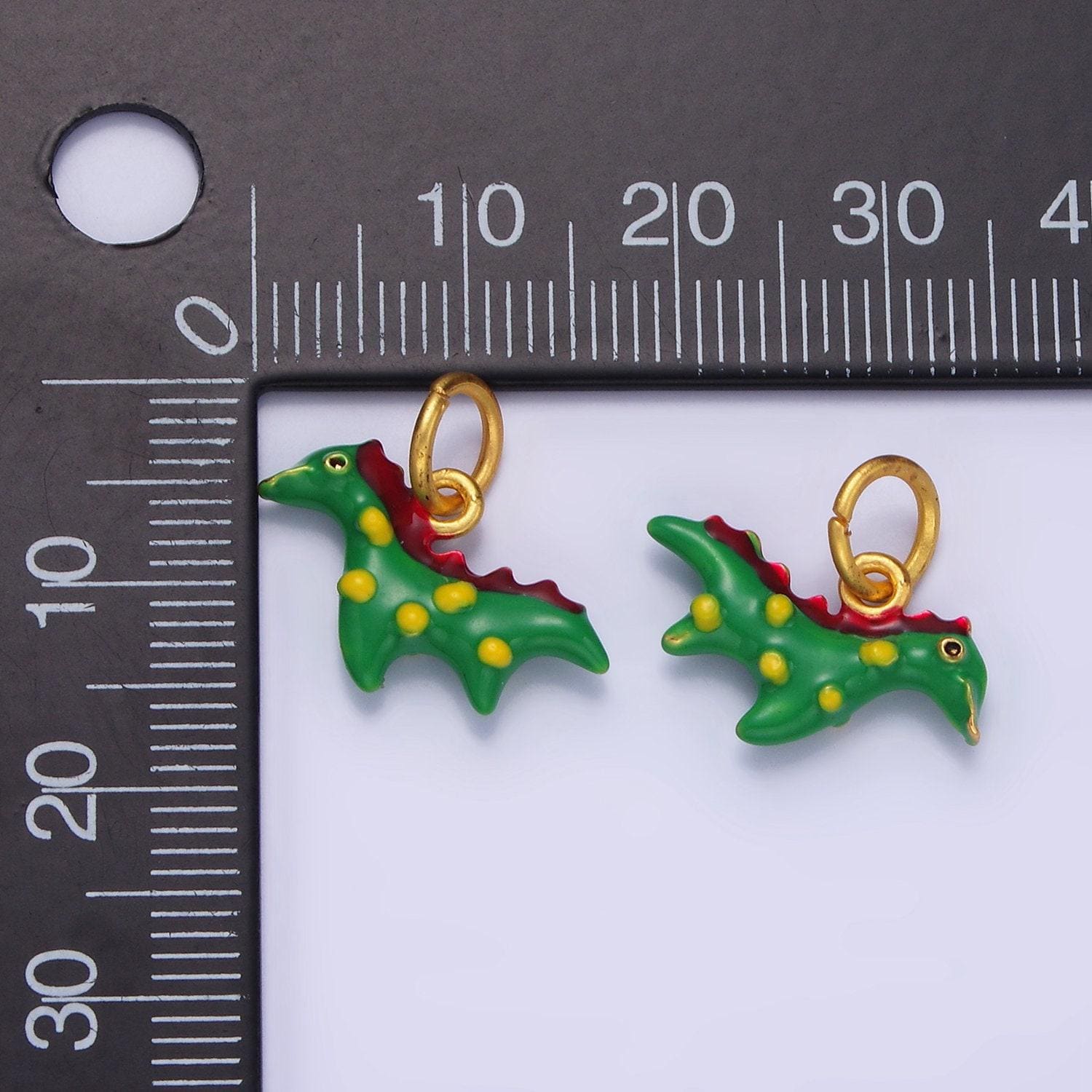 Kawaii enamel dragon charm green mythical animal pendant for kids jewelry making bracelet earring necklace component ag699
