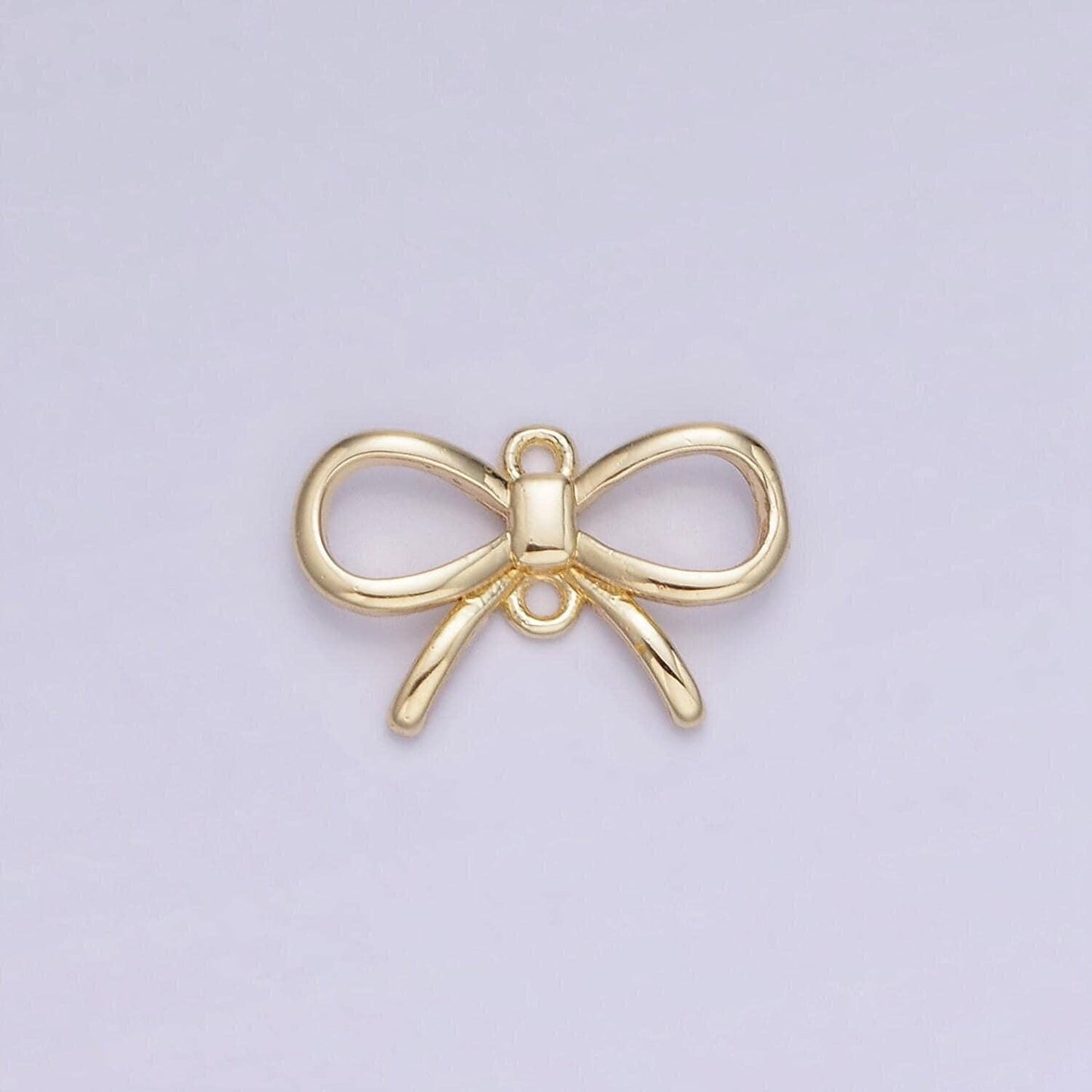 Mini 14k gold filled 7.6mm mini bow charm earring supply for jewelry making | g292
