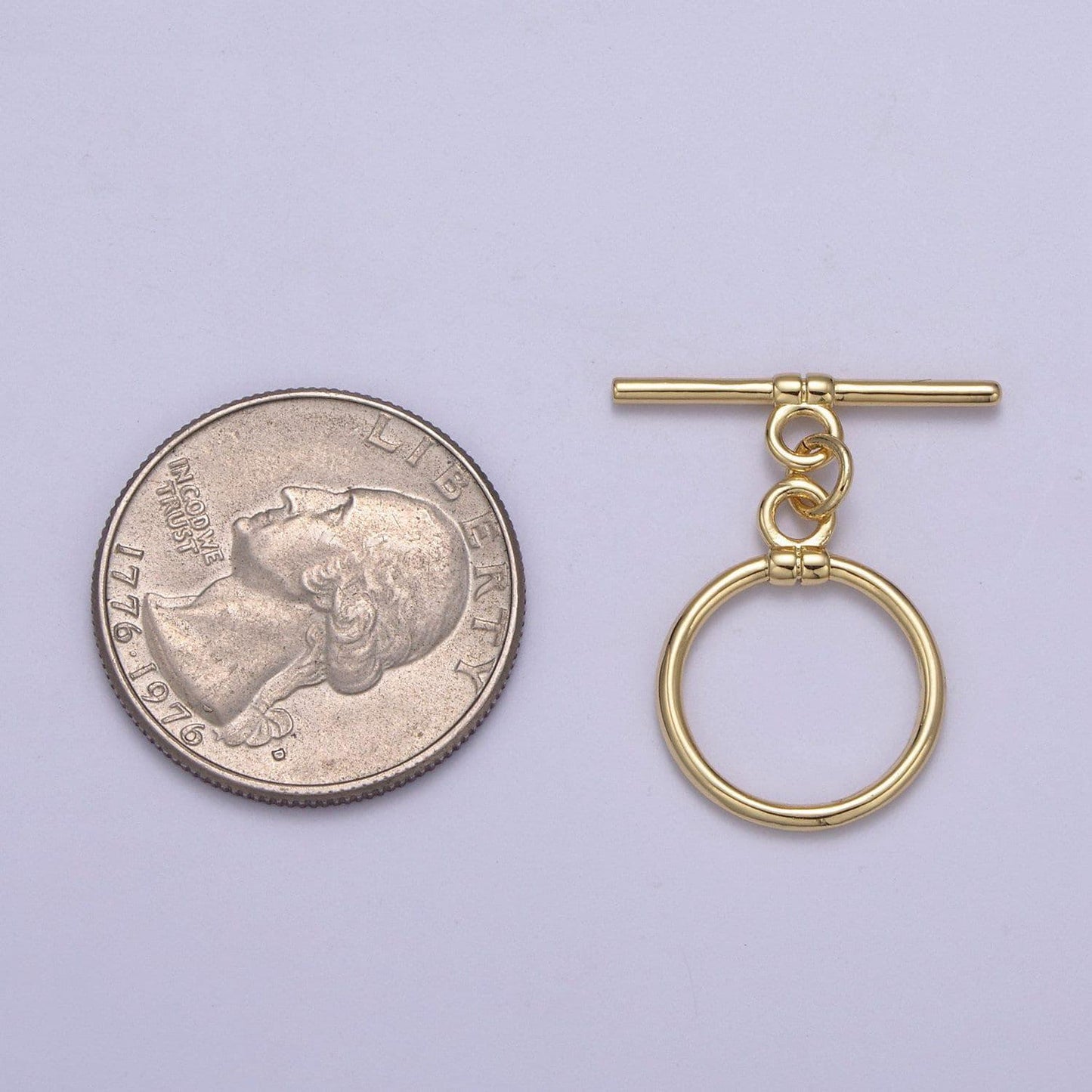 1 set x gold fill toggle clasp 27.4 x 22.0mm simple modern gold toggle clasp with jump ring-gold for diy jewelry making | l-671