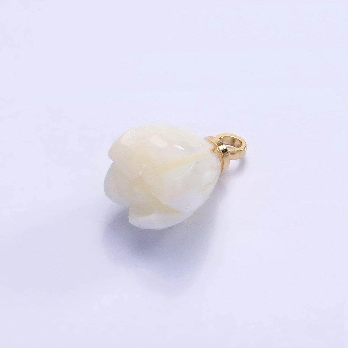 14k gold filled white pearl tulip flower bud drop pendant for minimalist jewelry making supply | ag-688