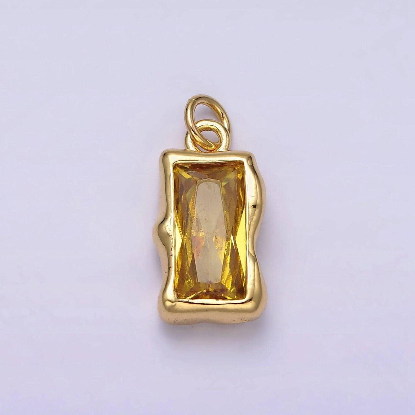 14k gold filled 20mm birthstone cz baguette charm personalized birth month add on charm | ac1506 - ac1516