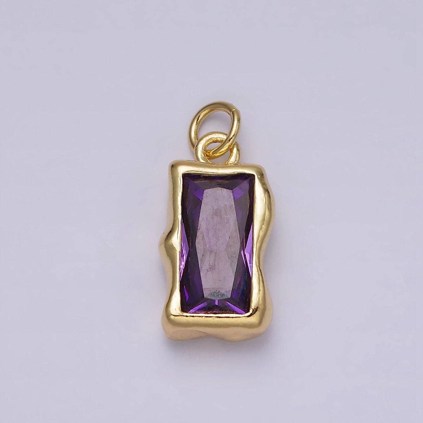 14k gold filled 20mm birthstone cz baguette charm personalized birth month add on charm | ac1506 - ac1516