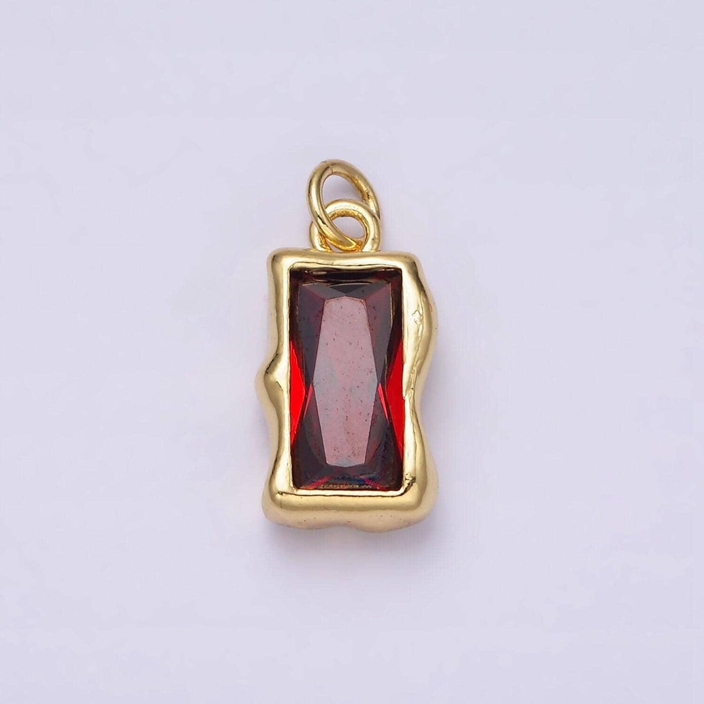 14k gold filled 20mm birthstone cz baguette charm personalized birth month add on charm | ac1506 - ac1516