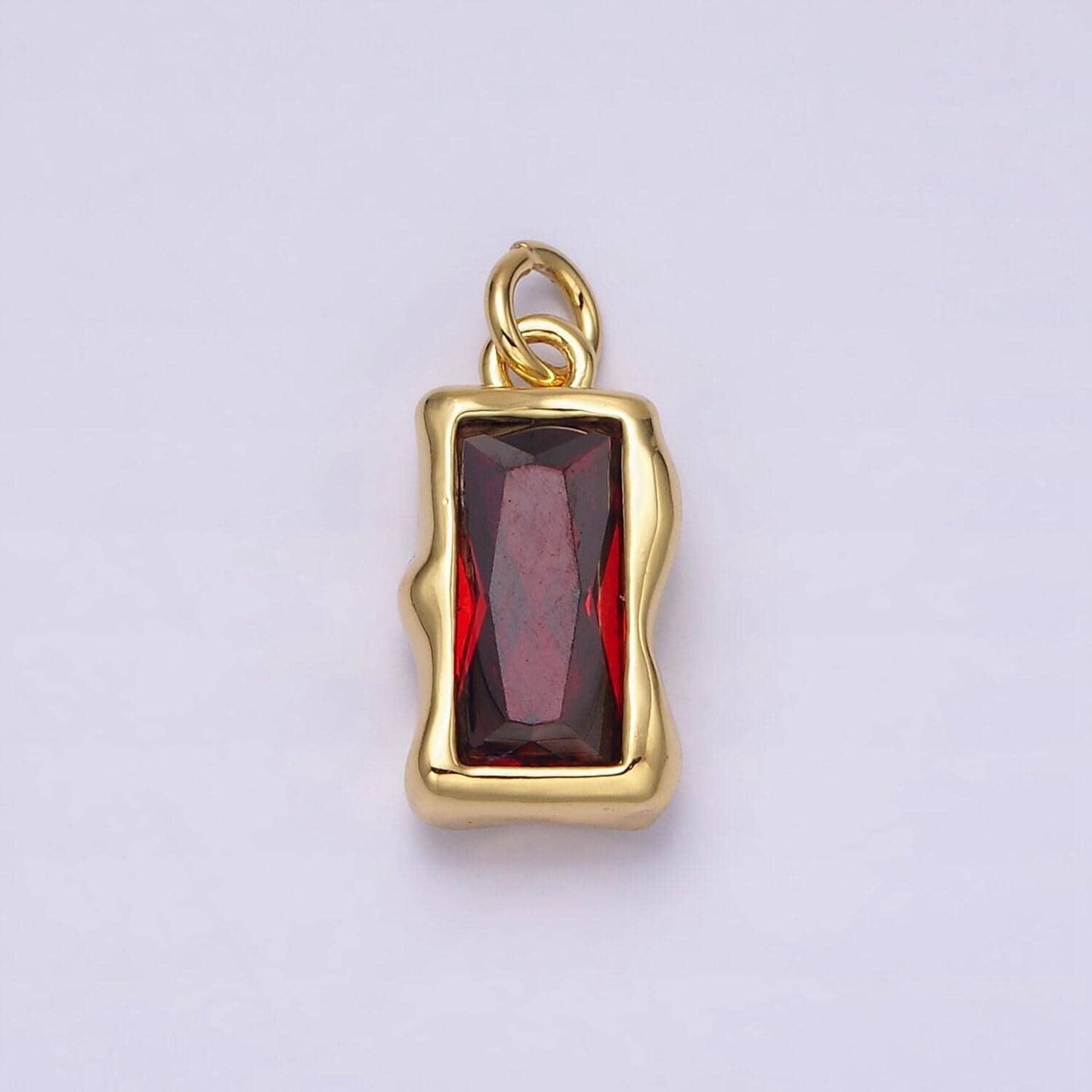14k gold filled 20mm birthstone cz baguette charm personalized birth month add on charm | ac1506 - ac1516