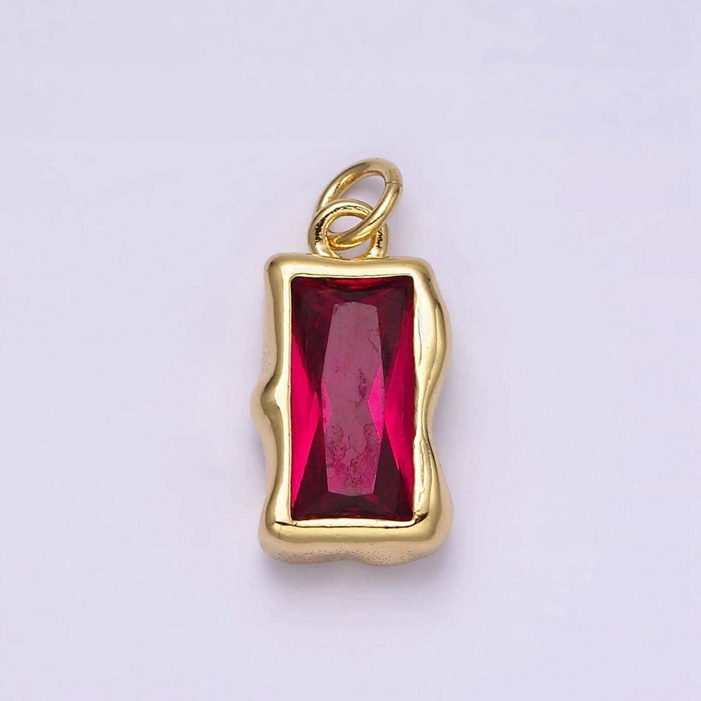 14k gold filled 20mm birthstone cz baguette charm personalized birth month add on charm | ac1506 - ac1516