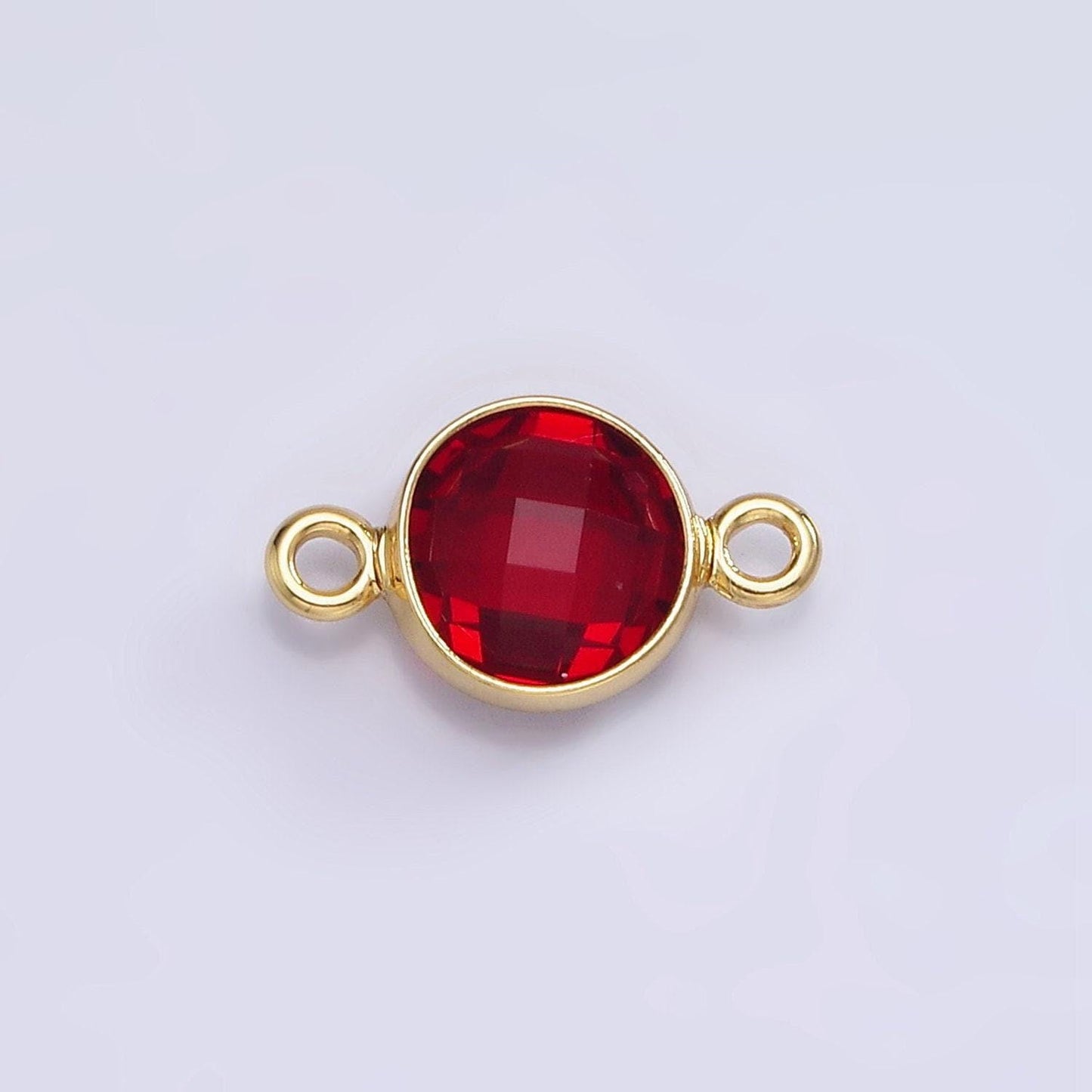 Mini 14k gold filled cubic zirconia link connector color faceted crystal charm connector birthstone link connector g-742 g-753