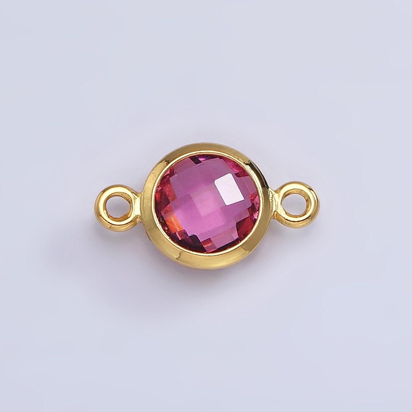 Mini 14k gold filled cubic zirconia link connector color faceted crystal charm connector birthstone link connector g-742 g-753