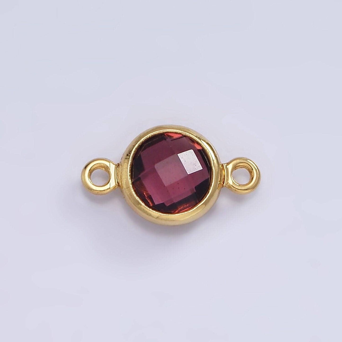 Mini 14k gold filled cubic zirconia link connector color faceted crystal charm connector birthstone link connector g-742 g-753