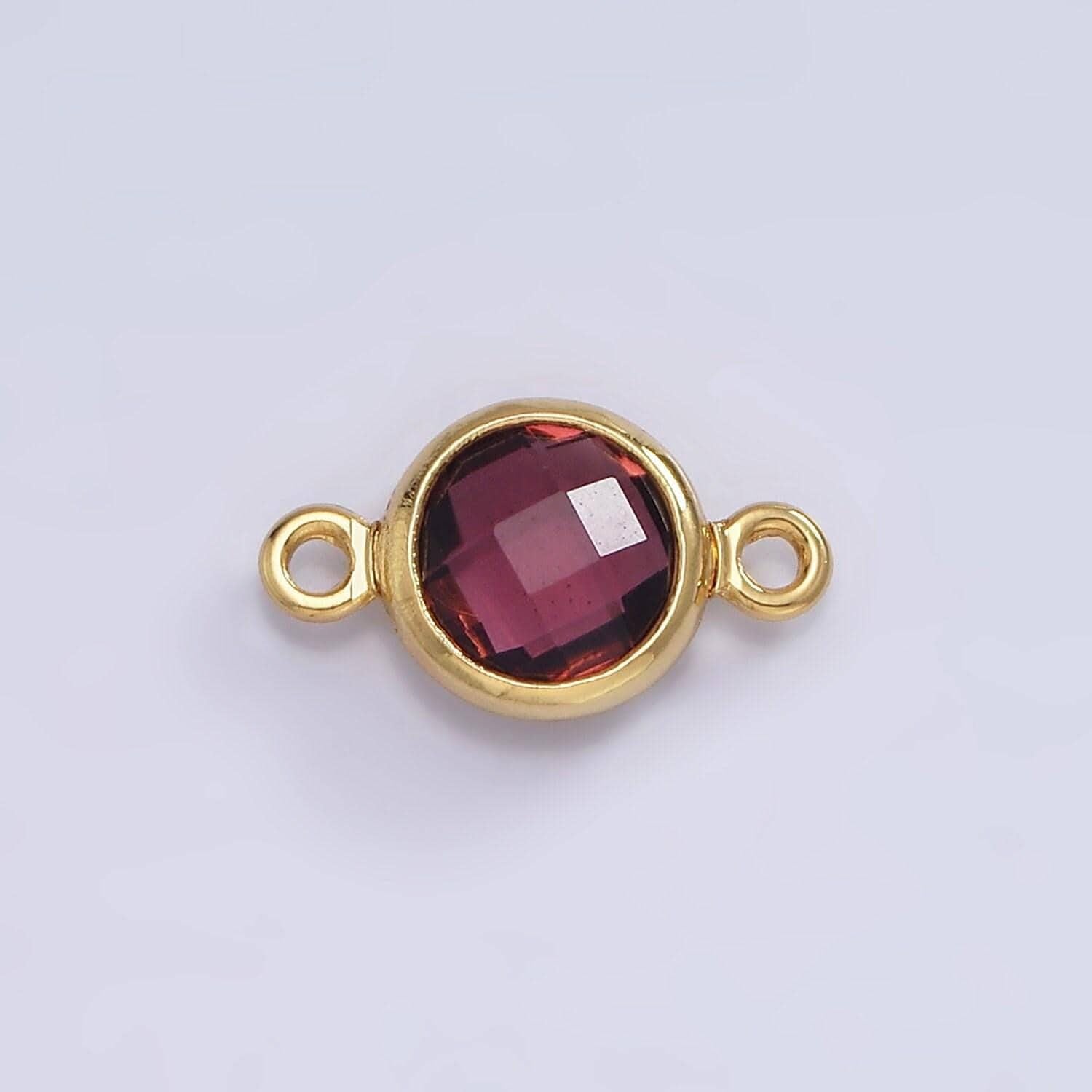 Mini 14k gold filled cubic zirconia link connector color faceted crystal charm connector birthstone link connector g-742 g-753