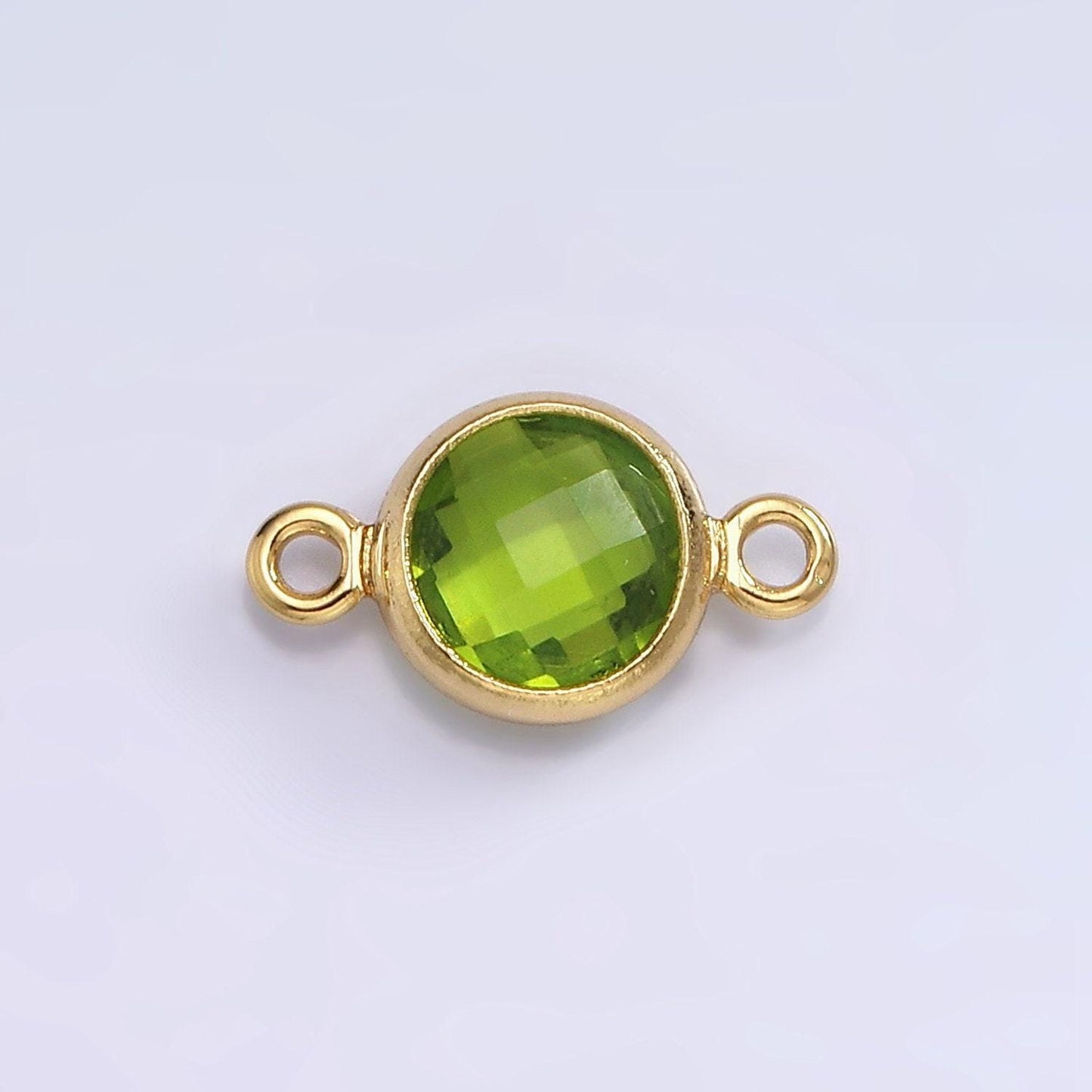 Mini 14k gold filled cubic zirconia link connector color faceted crystal charm connector birthstone link connector g-742 g-753