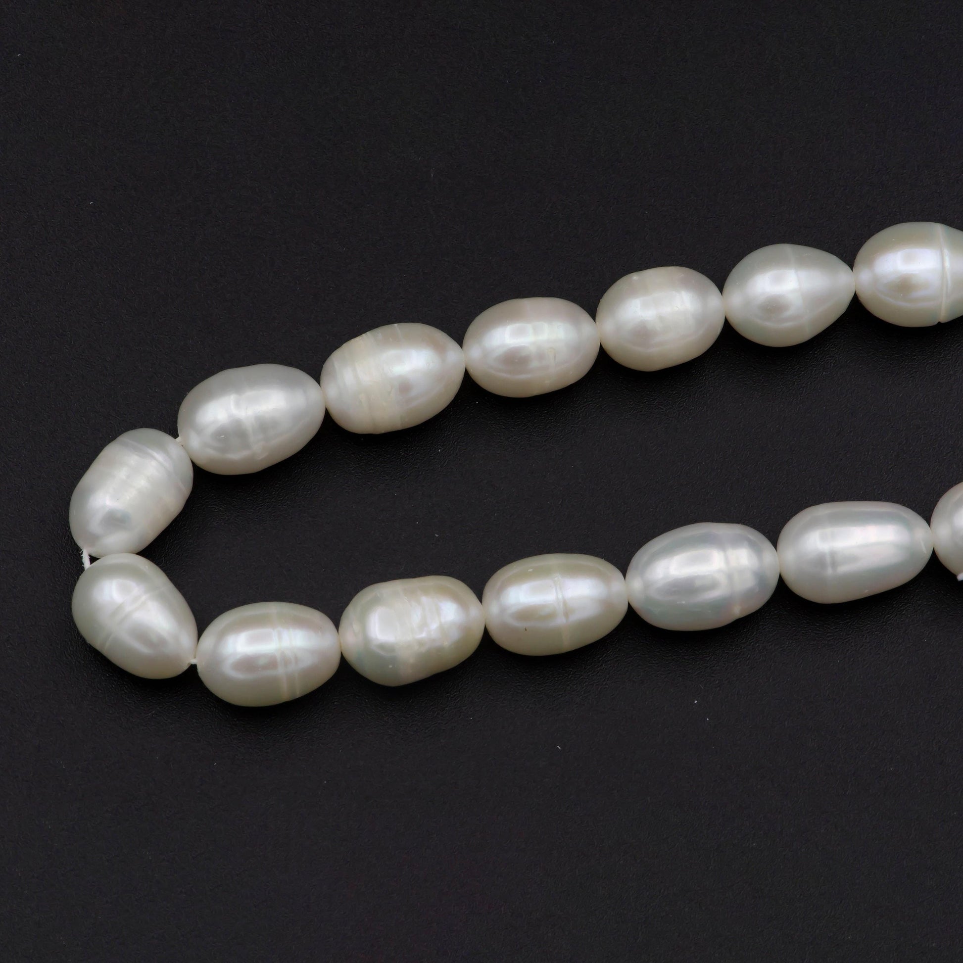 Aaa 8.2 - 9.1mm white oval freshwater pearls,high quality,white rice pearl,full strand,freshwater pearl rice beads wa-577