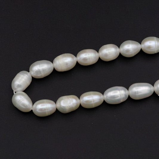 Aaa 8.2 - 9.1mm white oval freshwater pearls,high quality,white rice pearl,full strand,freshwater pearl rice beads wa-577