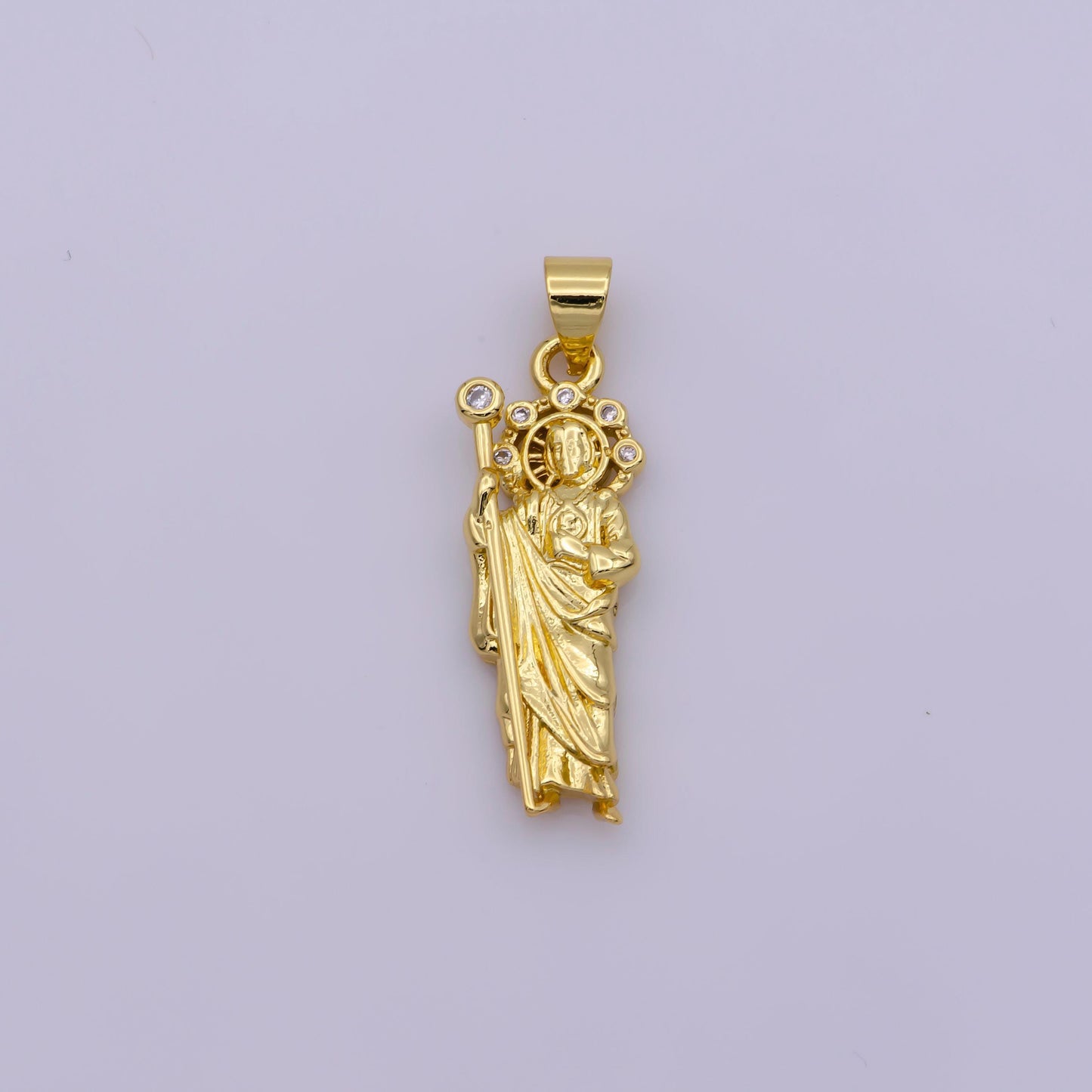 Mini saint jude charm necklace, silver / gold filled st jude pendant,religious jewelry protection for necklace rosary component supply,n1342