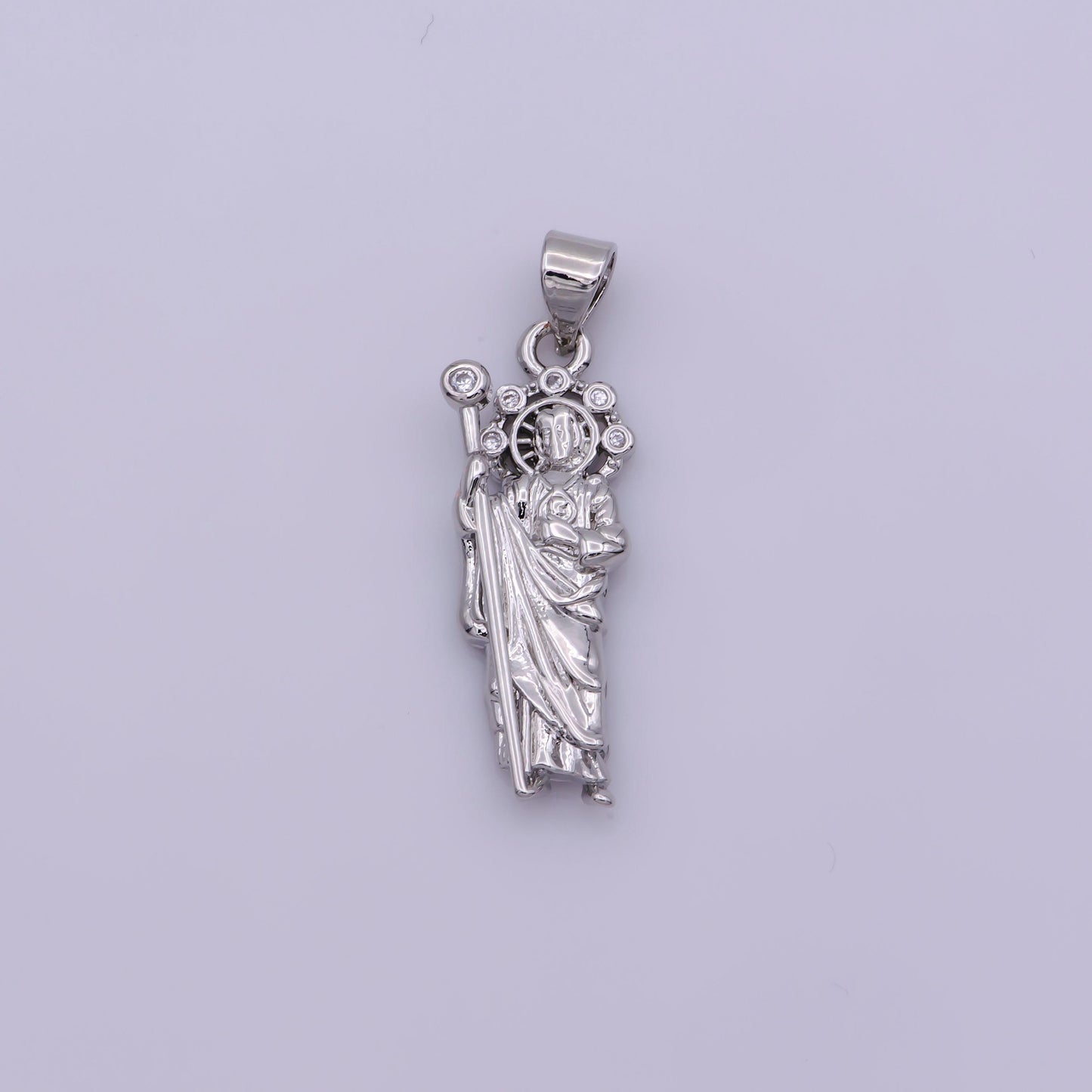 Mini saint jude charm necklace, silver / gold filled st jude pendant,religious jewelry protection for necklace rosary component supply,n1342