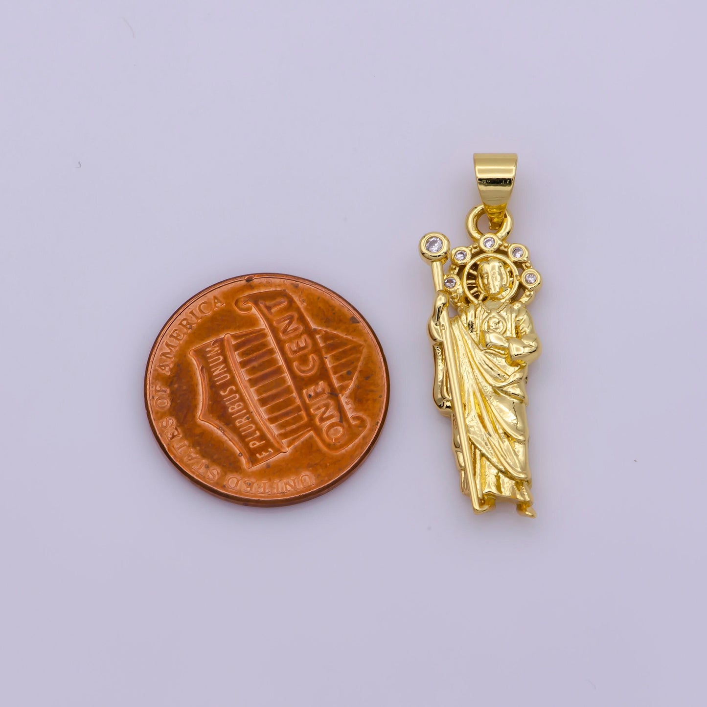 Mini saint jude charm necklace, silver / gold filled st jude pendant,religious jewelry protection for necklace rosary component supply,n1342