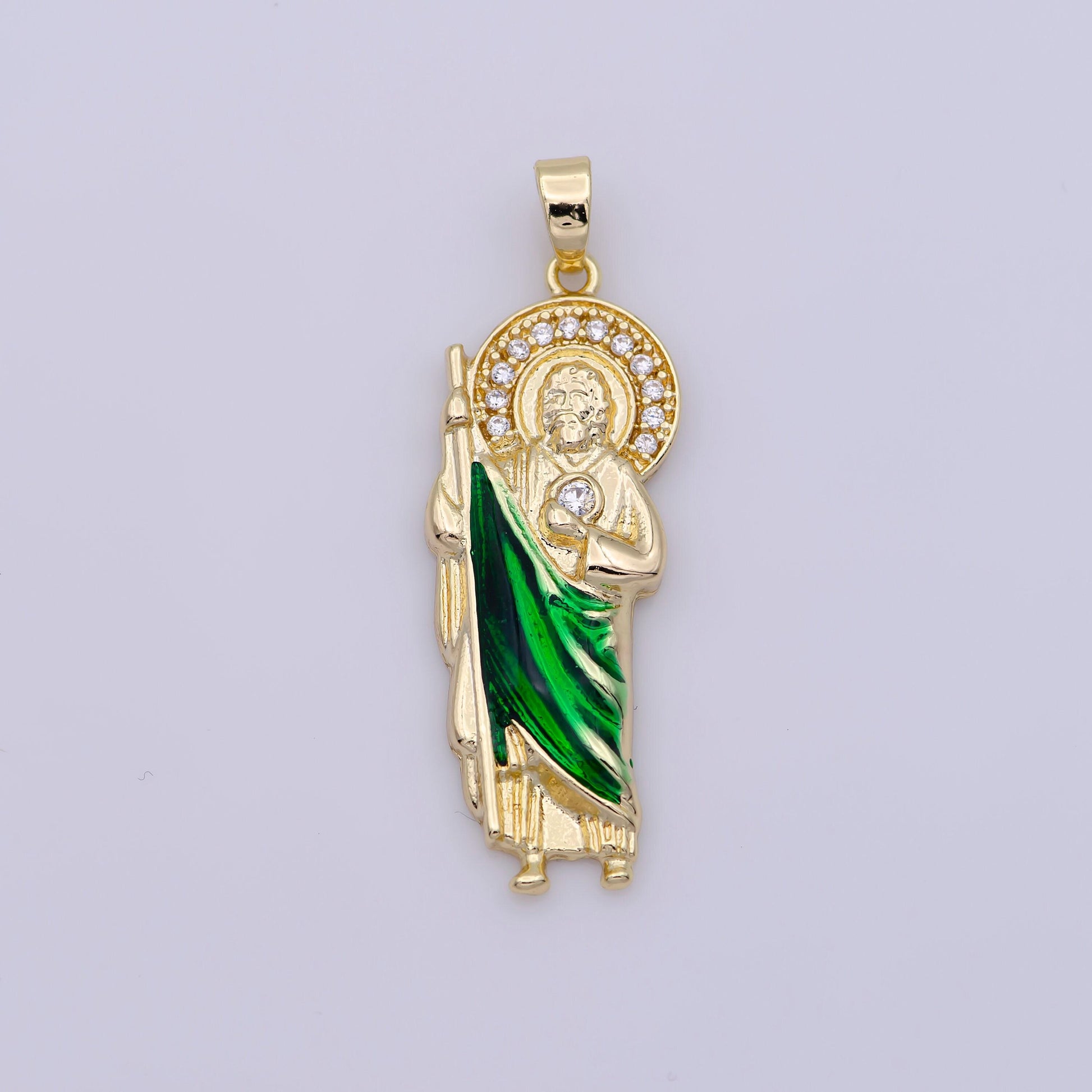 14k gold filled saint jude pendant hope saint religious charm necklace catholic jewelry making patron saint of hopeless cause, n-1332 n-1333