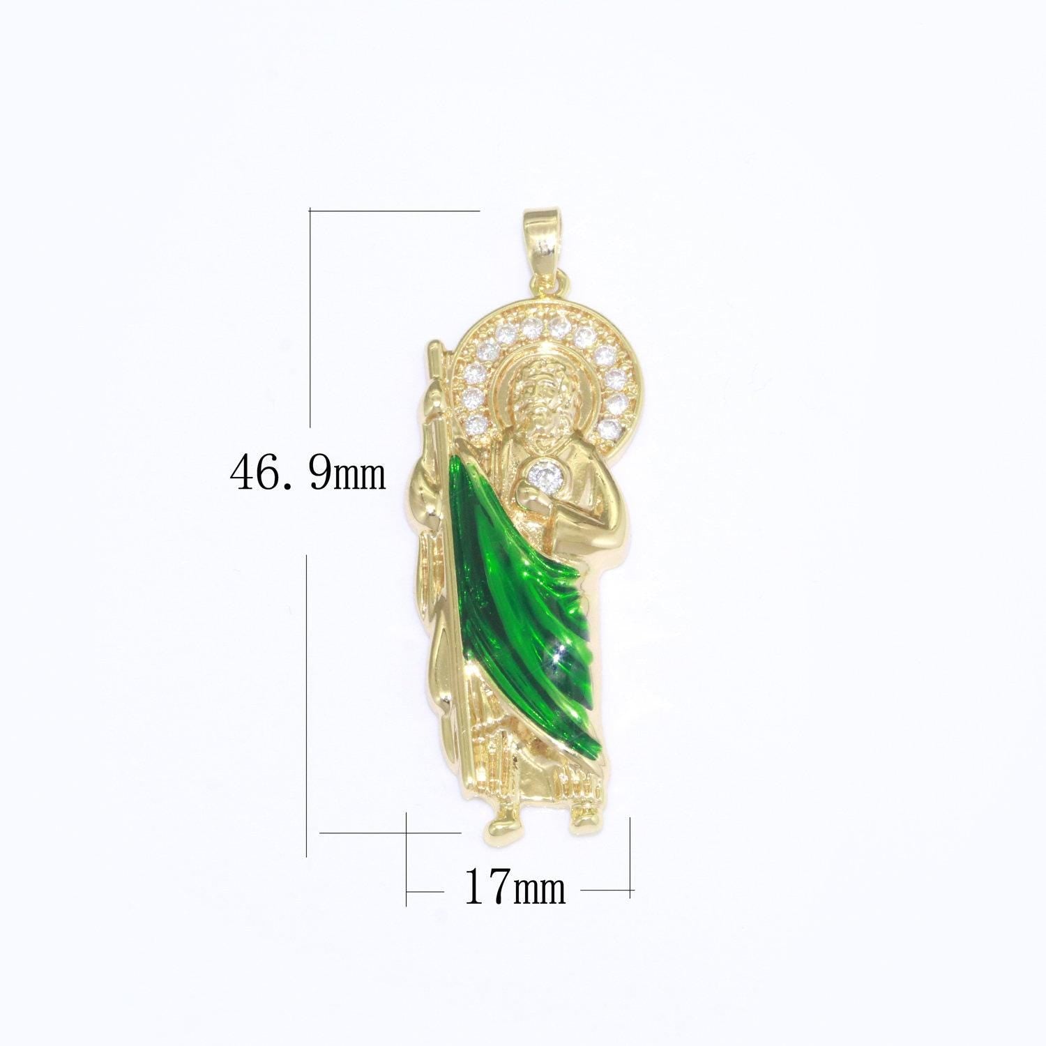 14k gold filled saint jude pendant hope saint religious charm necklace catholic jewelry making patron saint of hopeless cause, n-1332 n-1333