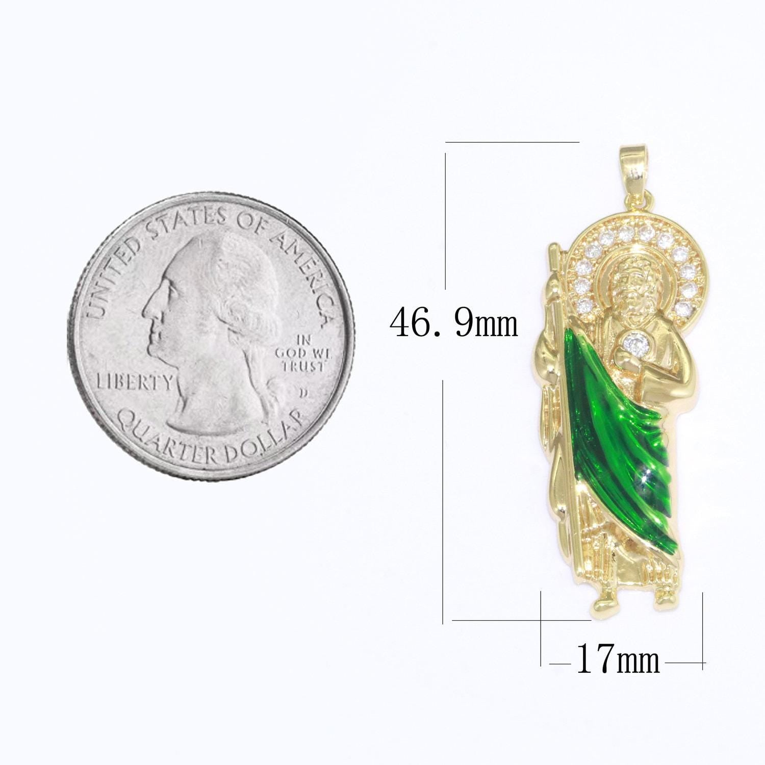 14k gold filled saint jude pendant hope saint religious charm necklace catholic jewelry making patron saint of hopeless cause, n-1332 n-1333