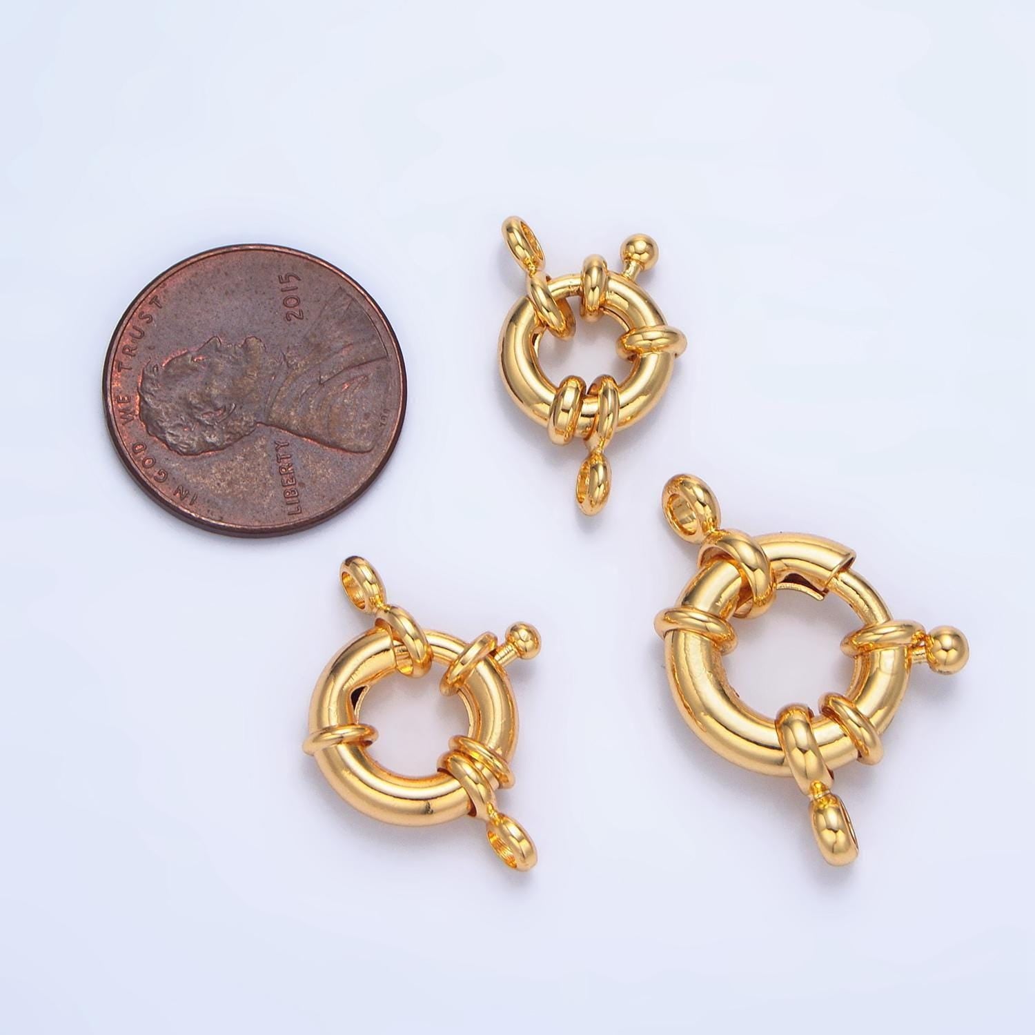 16k gold filled 11mm, 15mm double loop sailor clasps jewelry making closure supply | z990 z943