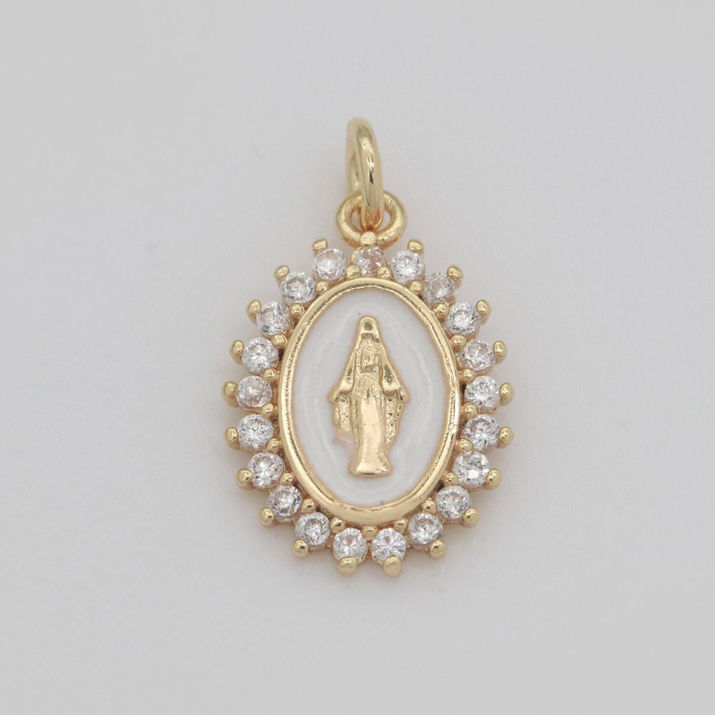 Gold filled miraculous lady charm virgin mary our lady of lourdes,catholic religious bijoux jewelry for necklace bracelet earring m-607
