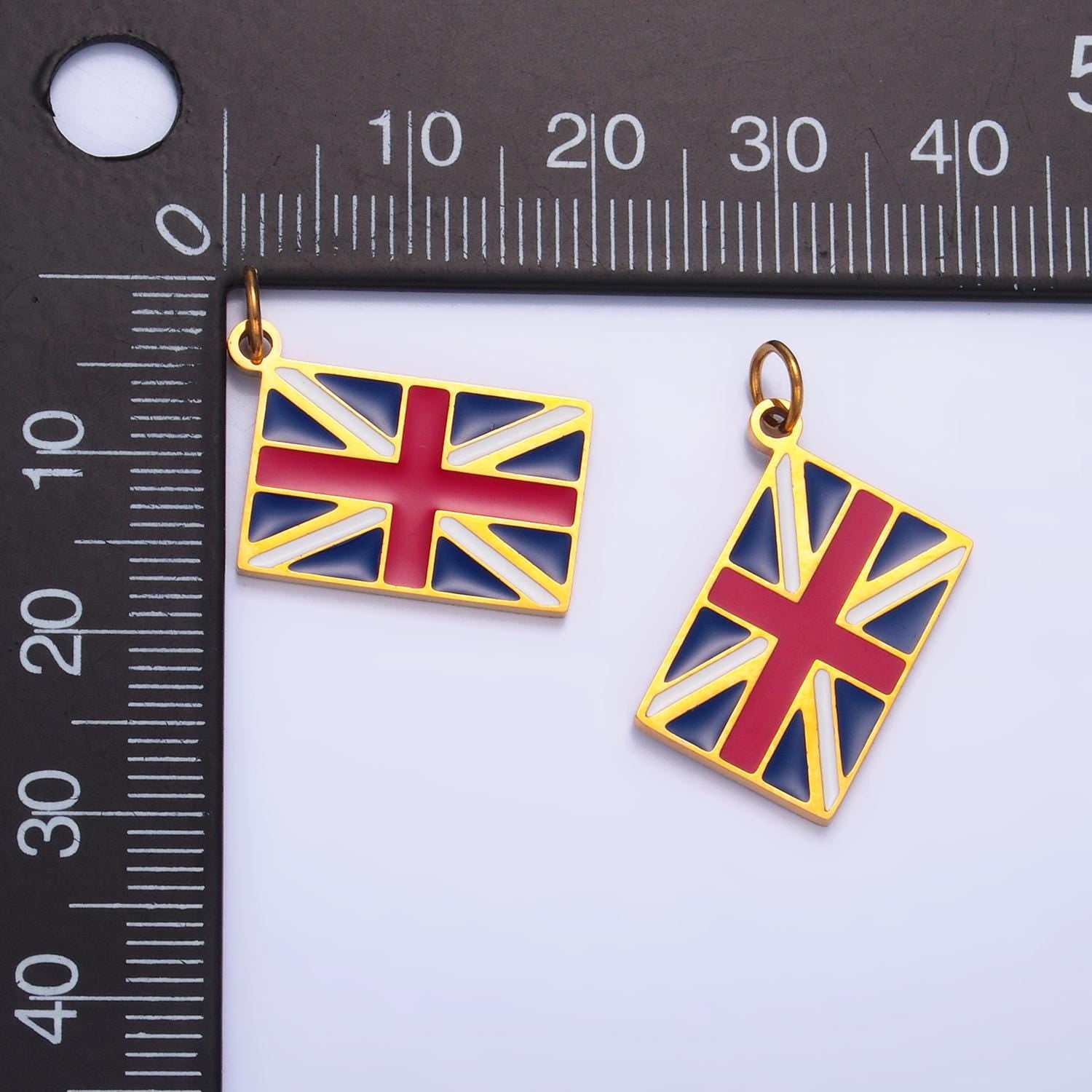 Gold stainless steel British flag pendant union jack flag pendant for England travel jewelry making | p-1440