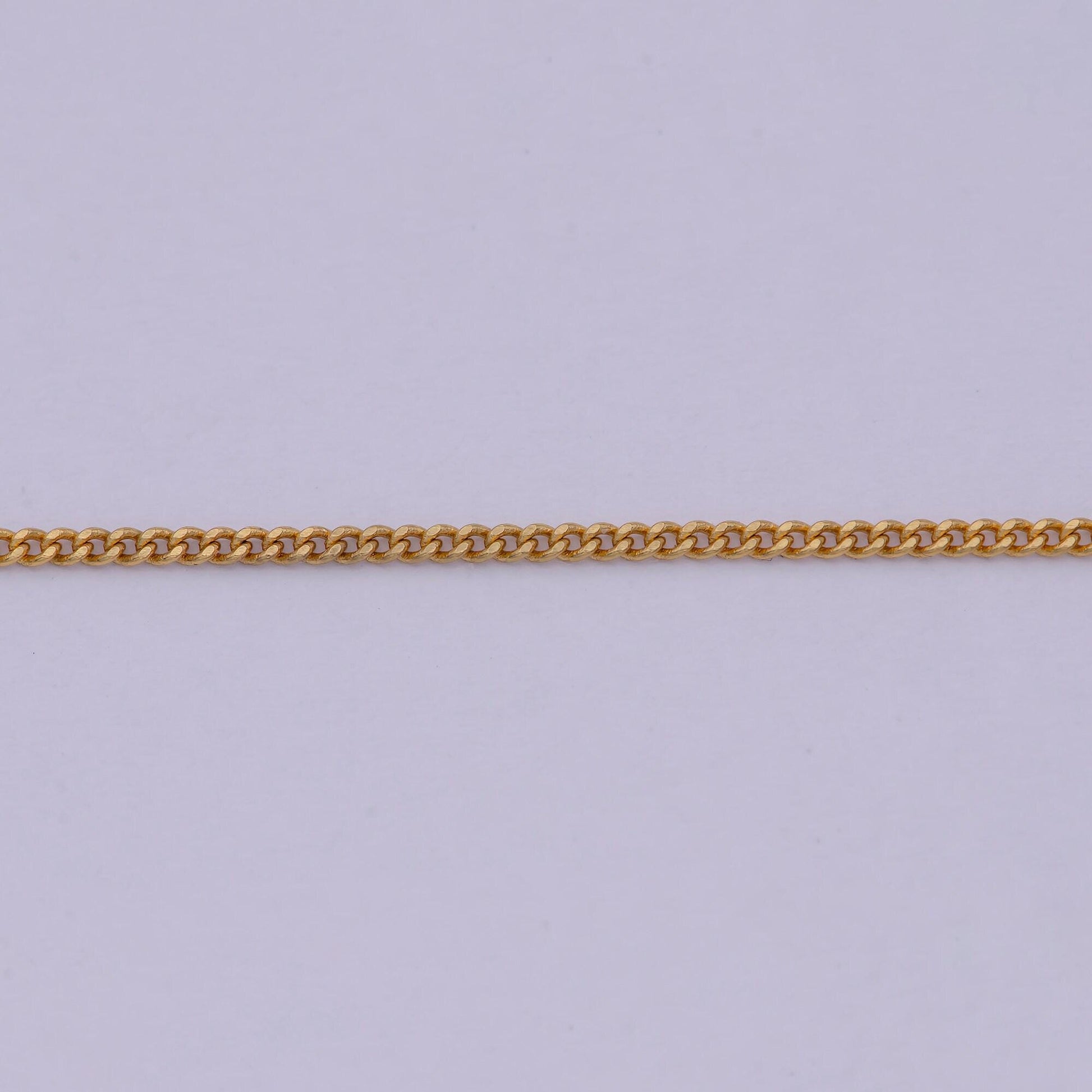 24k gold filled 13.8 inches necklace chain choker cuban curb thin 1.2mm gold chain for women girl | wa-532