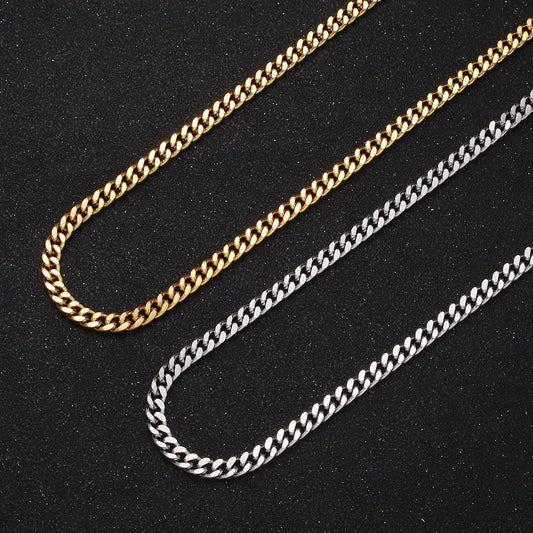 24k gold filled wholesale 4.6mm flat cuban curb statement gold/silver colored bulk roll chain by yard | roll-909, roll-910