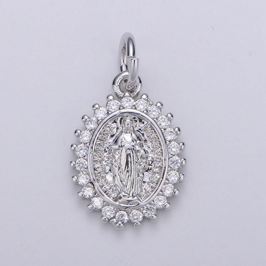 14k gold filled virgin mary medallion charm 20x12mm religious charm, catholic pendant,saint miraculous lady charm fornecklace bracelet