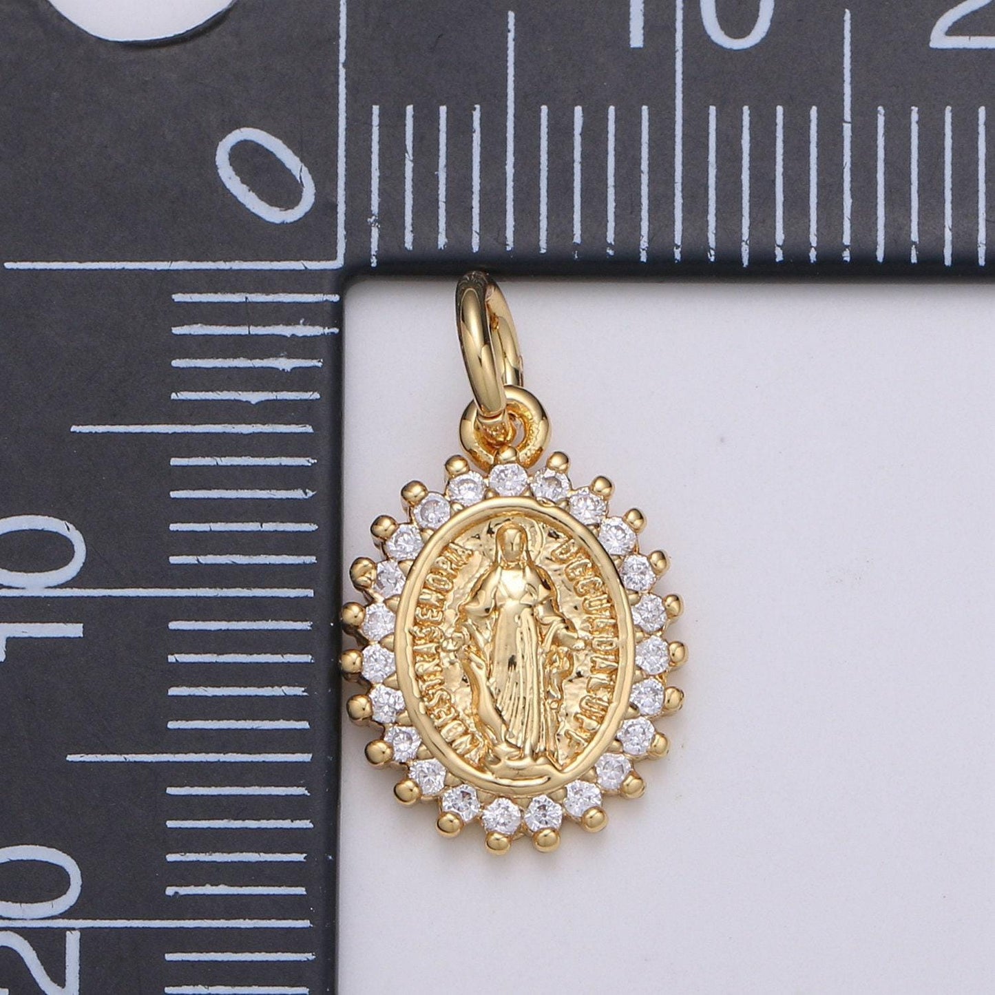 14k gold filled virgin mary medallion charm 20x12mm religious charm, catholic pendant,saint miraculous lady charm fornecklace bracelet